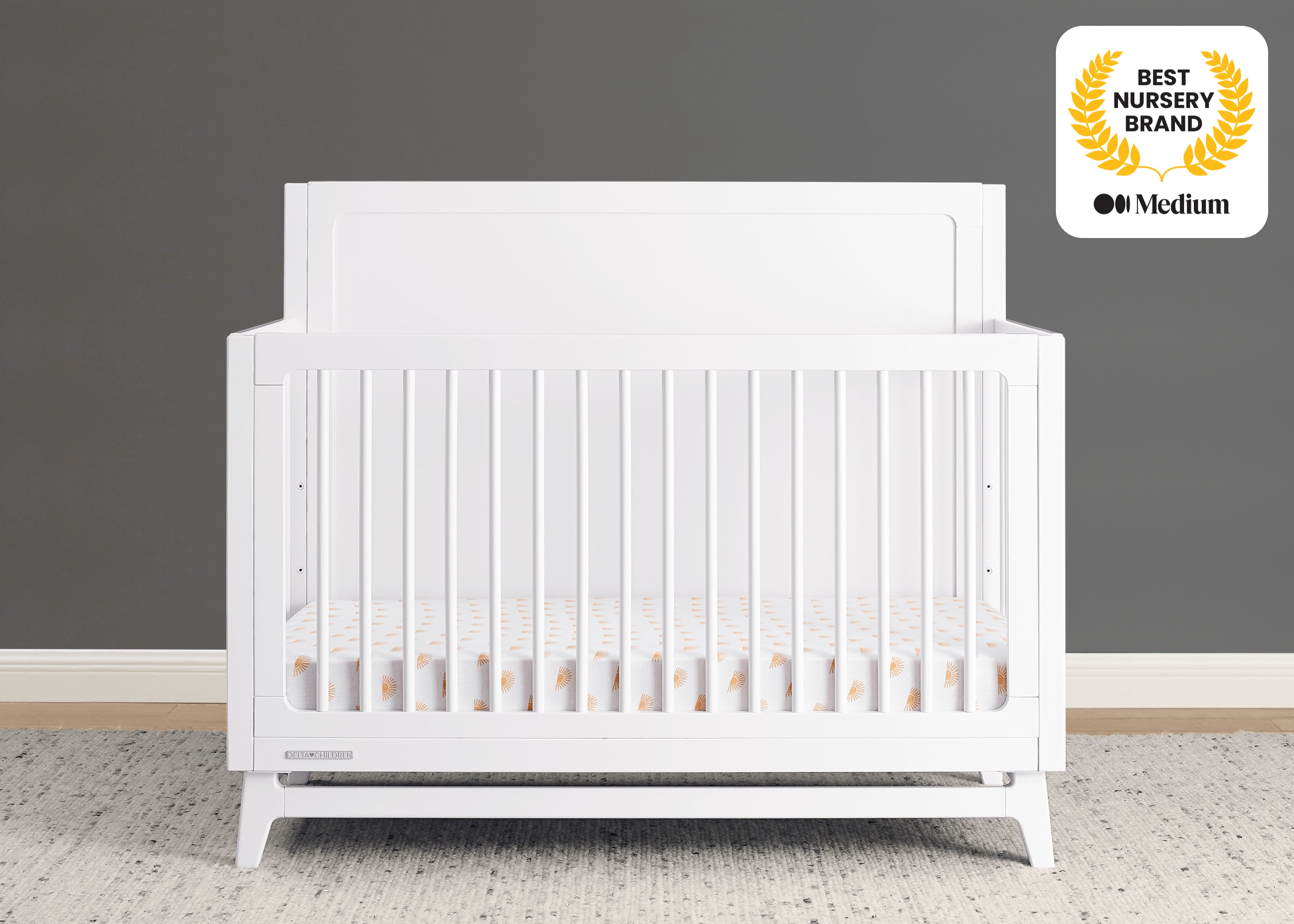 Convertible 6-in-1 Baby Crib by Spencer - Nursery Furniture That Grows with Your Child from Newborn to Toddler Bed