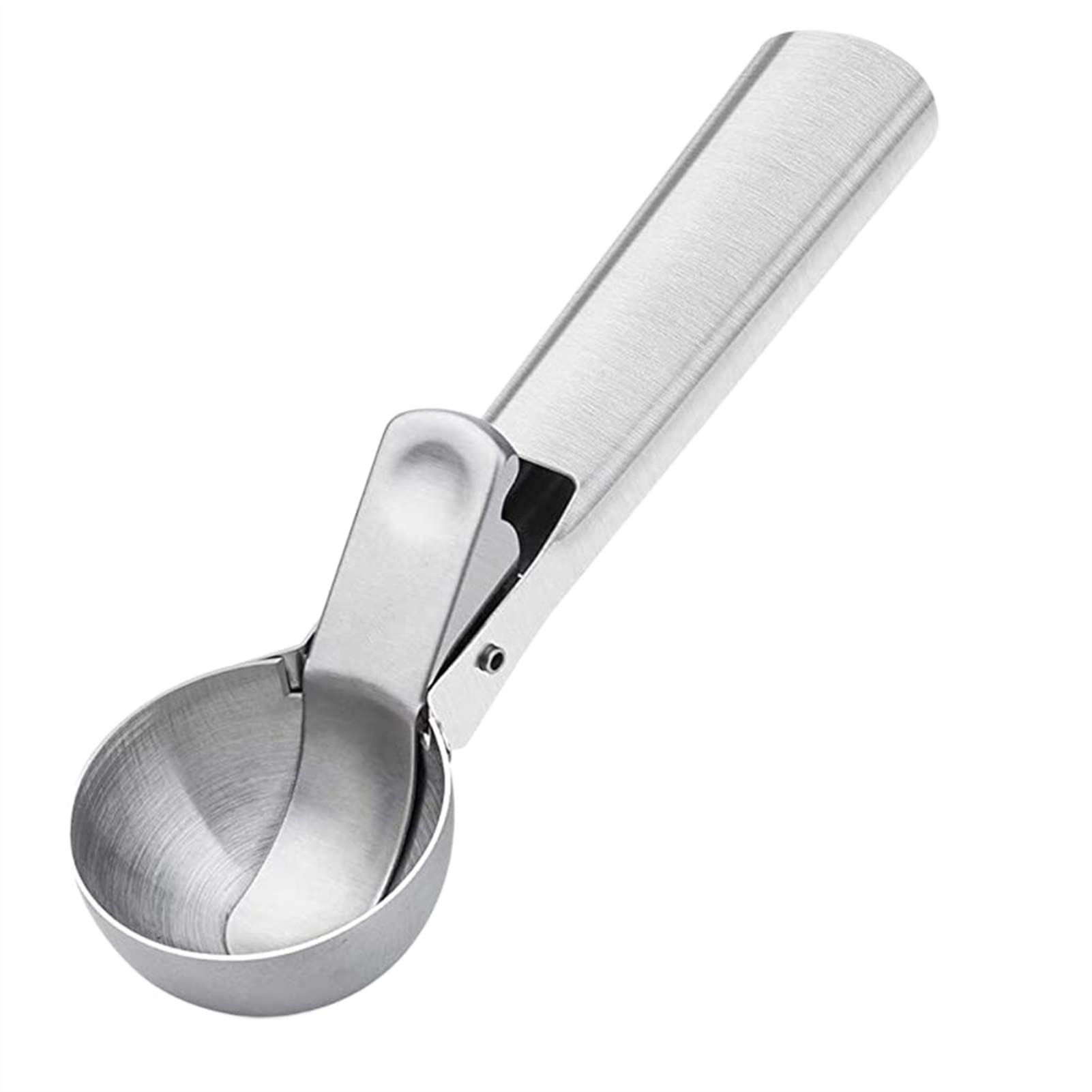 Premium Stainless Steel Ice Cream Scoop - Portable Ice Cream Ball Maker for Yogurt, Cookie Dough & Meatballs - Perfect for Parties, BBQs & Home Kitchen Use (Silver)