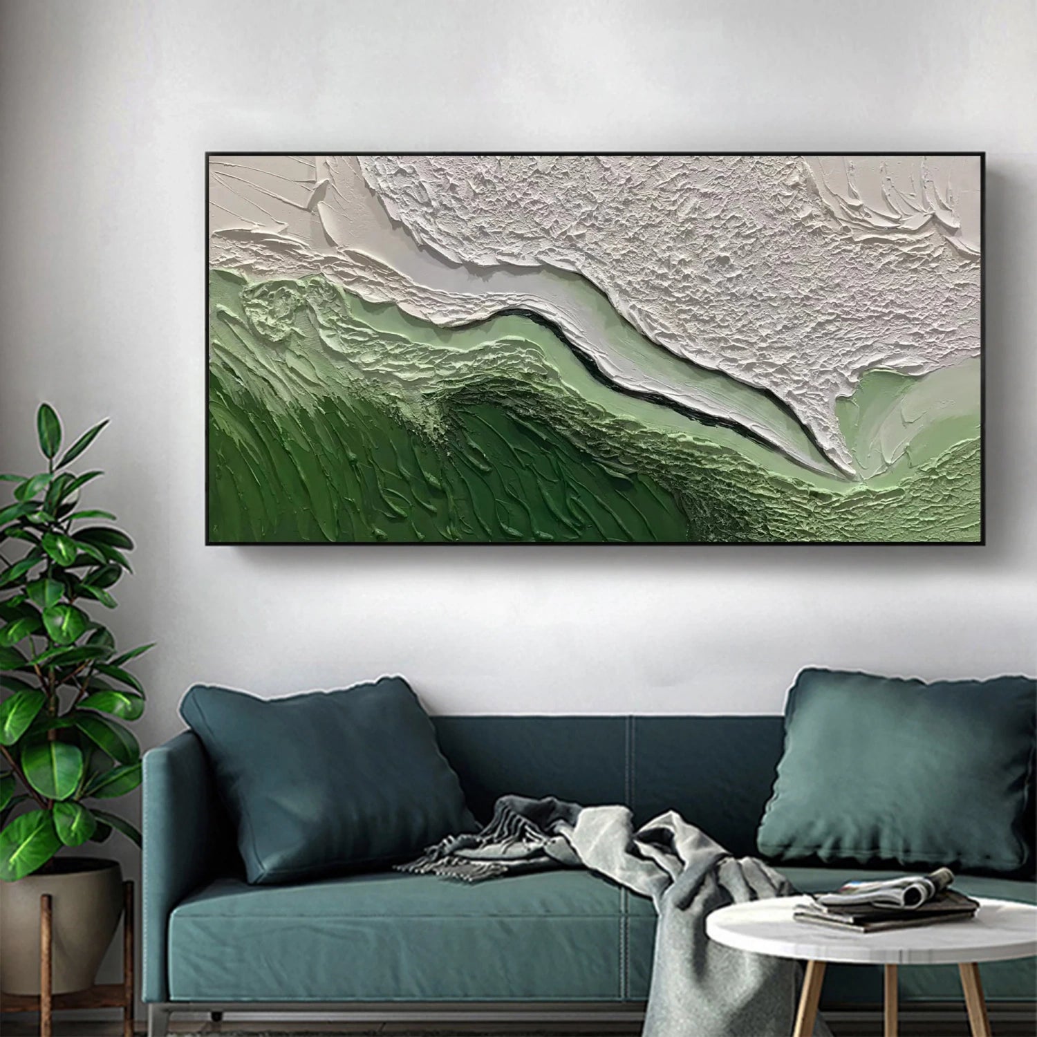 Blue & Green Abstract Wall Art Print #BG098 - Modern Home Decor for Living Room, Bedroom & Office