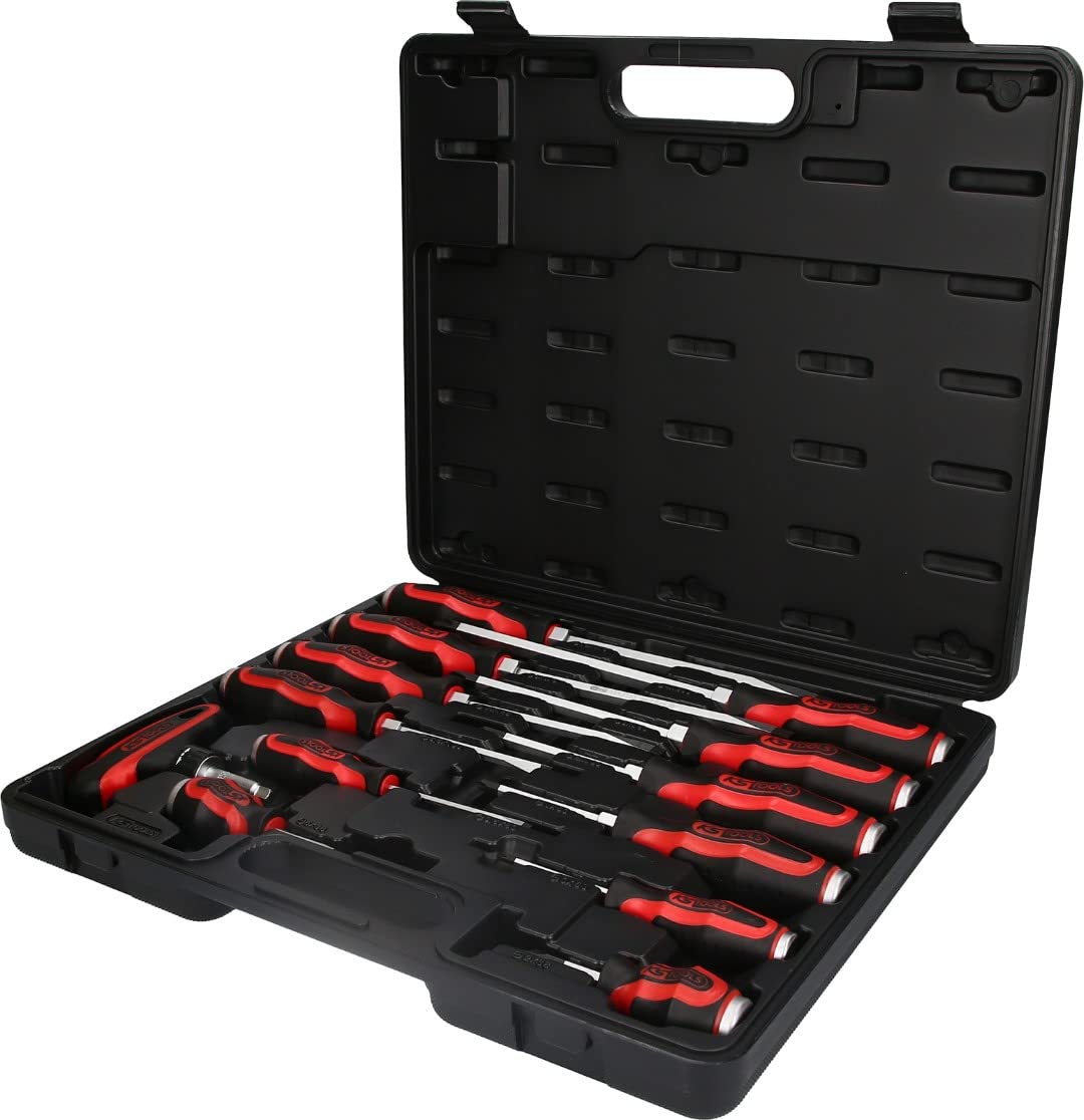 KS TOOLS 151.1150 ERGOTORQUEmax Hammer Cap Screwdriver Set - 13-Piece Professional Screwdriver Kit with Impact Resistant Handle (One Size, Clear) - Perfect for Automotive Repairs, DIY Projects & Home Maintenance