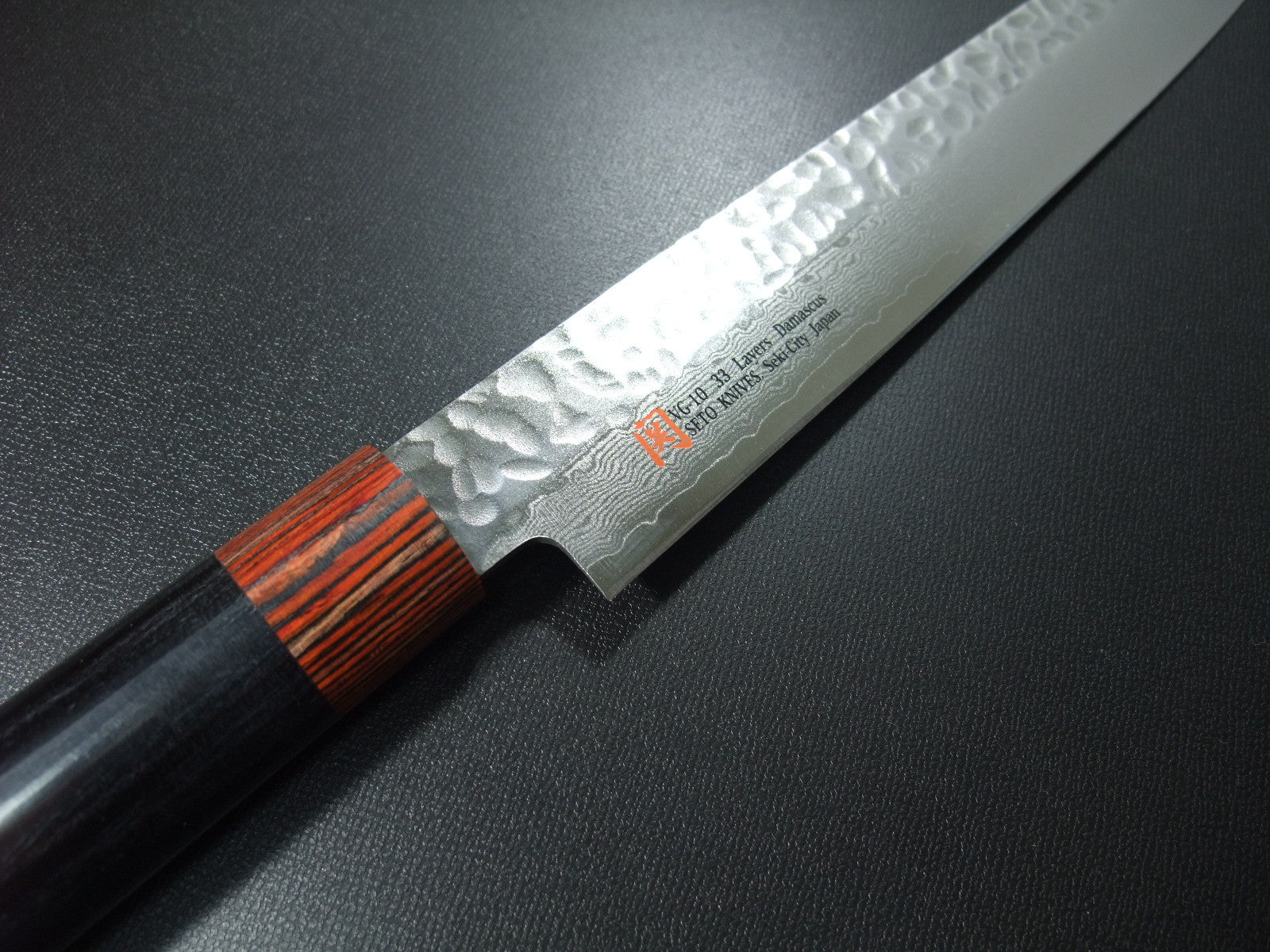 Premium SETO 33-Layer Hammered Nickel Damascus VG10 Sashimi Knife - 210mm (7