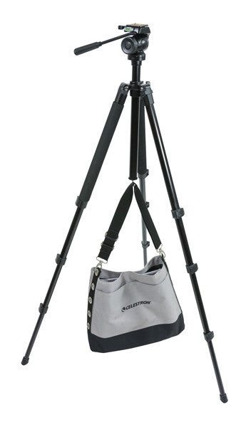 Celestron TrailSeeker Tripod with Fluid Pan Head - Professional Camera Tripod for DSLR, Mirrorless & Video Cameras - Perfect for Travel, Hiking & Outdoor Photography (Model 82050)