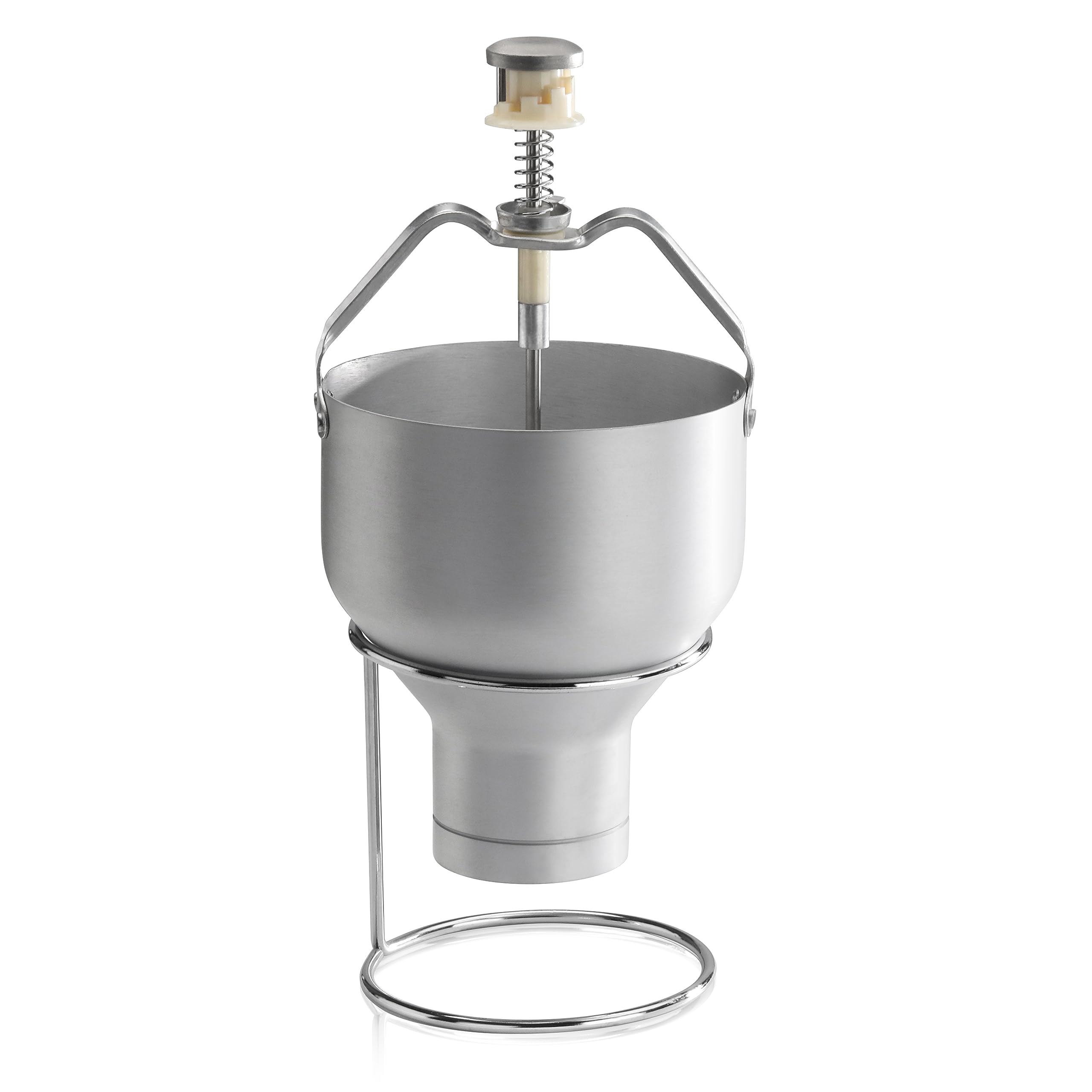Commercial Grade Aluminum Pancake Dispenser with Stand - Heavy Duty Silver Pancake Batter Dispenser for Restaurants, Diners & Breakfast Buffets - Perfect for Fluffy Pancakes, Waffles & Crepes
