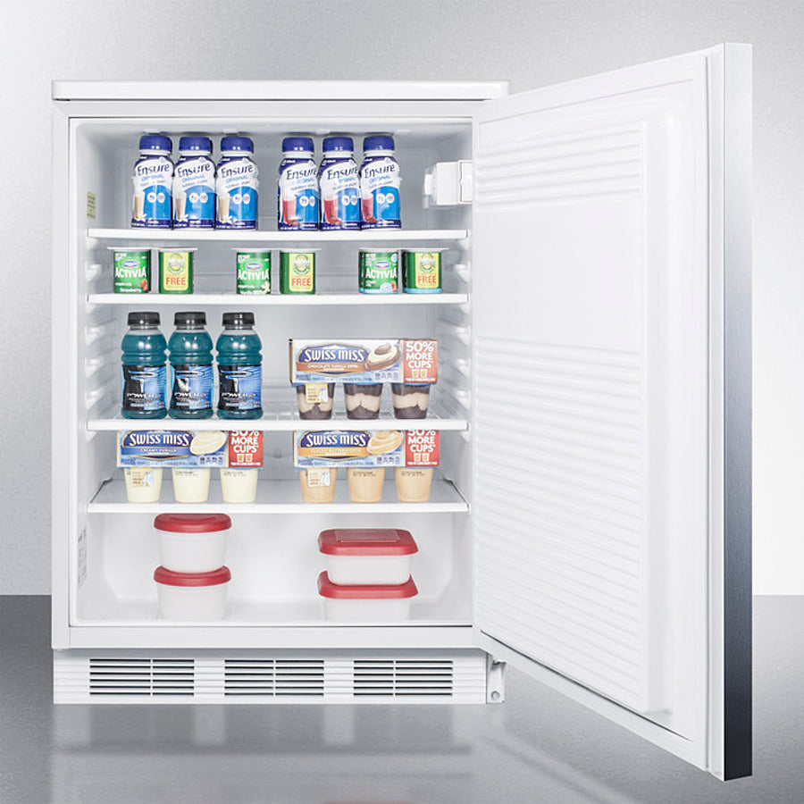 Accucold 24 Inch Wide All Refrigerator with Horizontal Handle FF7LWSSHH - Energy Efficient Compact Fridge for Dorm, Office, Garage & Small Spaces