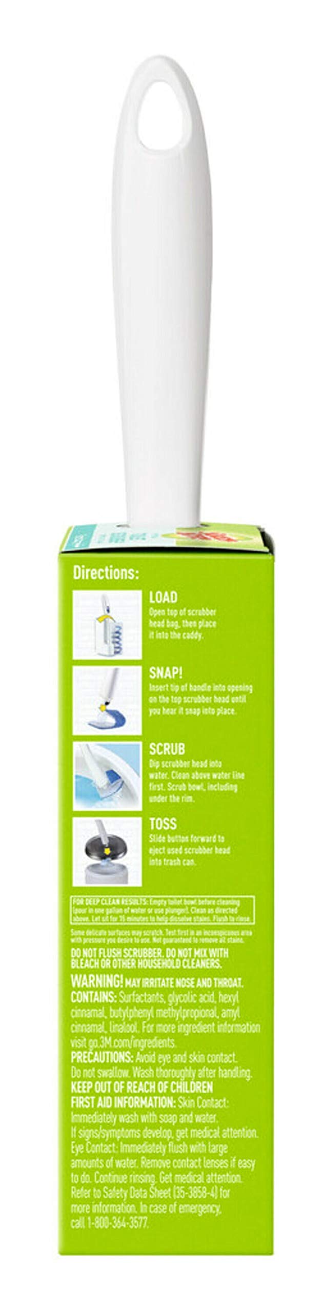 Scotch-Brite Disposable Toilet Scrubber Cleaning System - Heavy Duty Bathroom Cleaning Brush with Handle for Stains & Grime - Perfect for Toilets, Sinks & Tubs