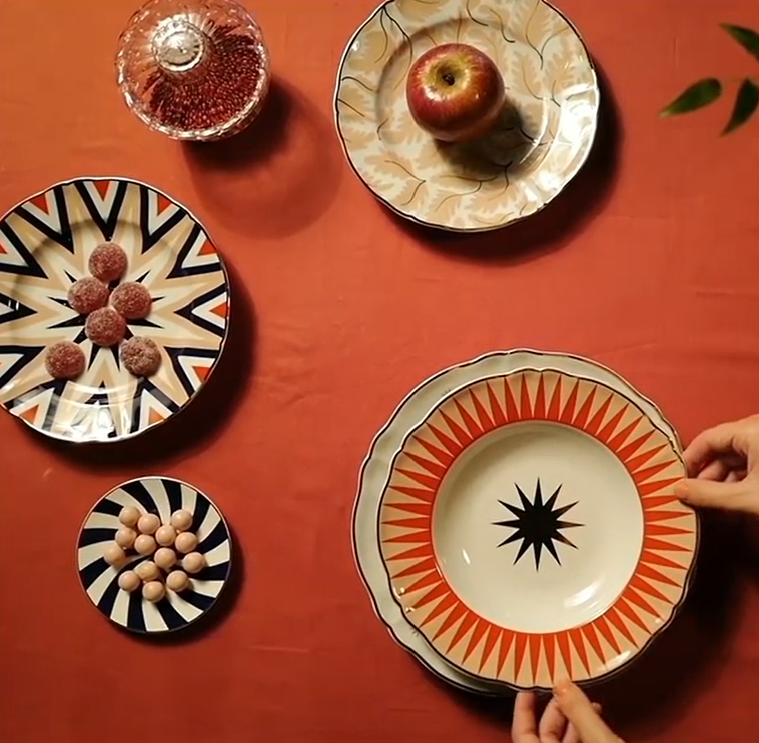 Bitossi Italy Abracadabra Dinnerware Set by La Tigre - Premium Ceramic Plates & Bowls for Elegant Dining, Perfect for Dinner Parties & Home Decor