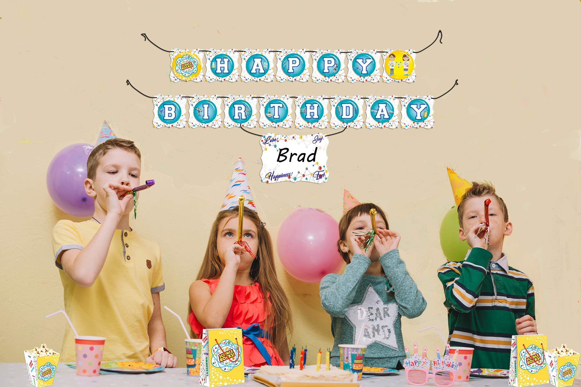 LARZN Premium Science Party Favor Bags - 12 Pack | Science Themed Treat & Gift Bags for School Celebrations, Birthday Parties & Classroom Decorations | Durable Goodie Bags for Kids Science Party Supplies