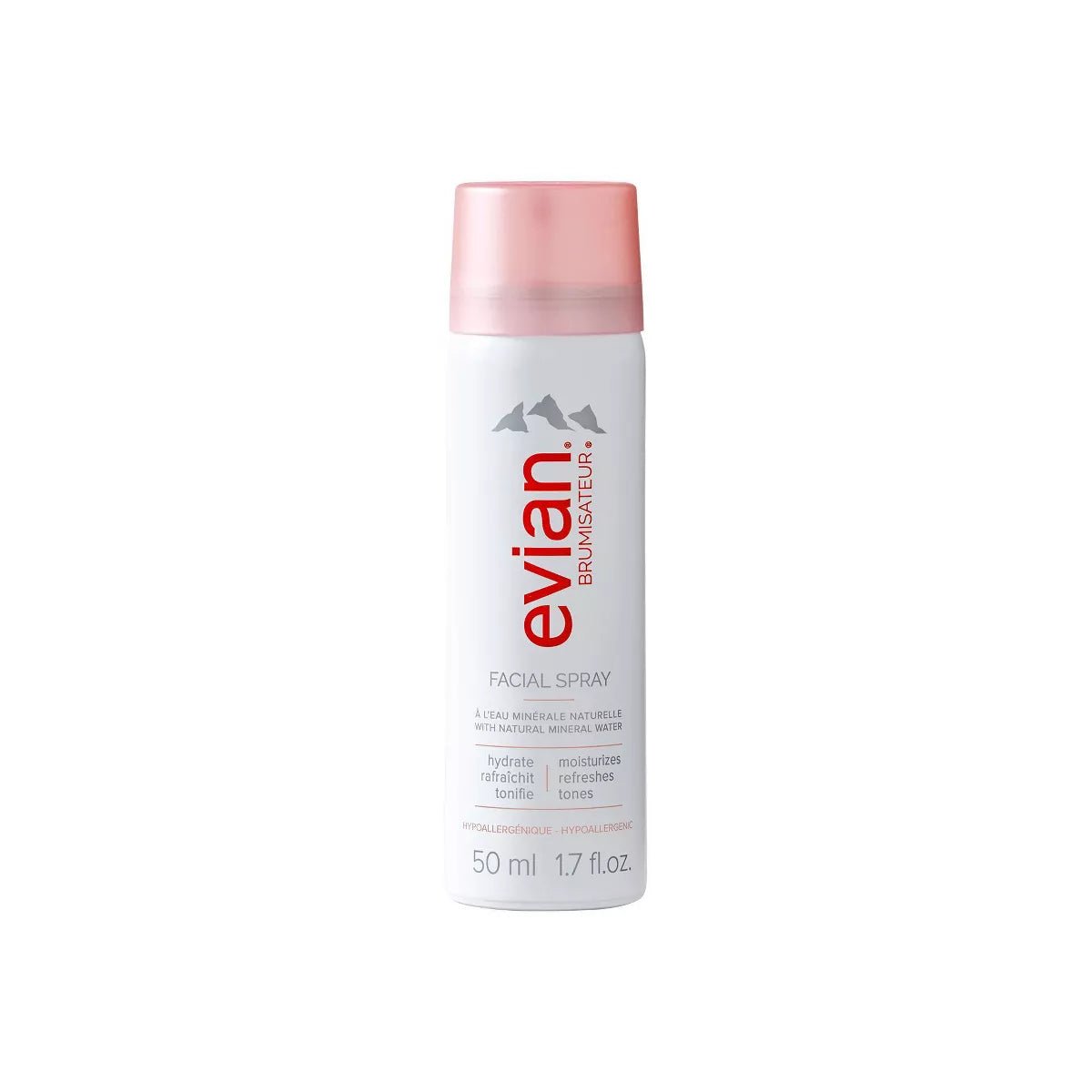 Evian Natural Mineral Water Facial Spray - Hydrating & Refreshing Mist for Dry Skin, Makeup Setting & On-the-Go Skincare - Travel Size 5oz