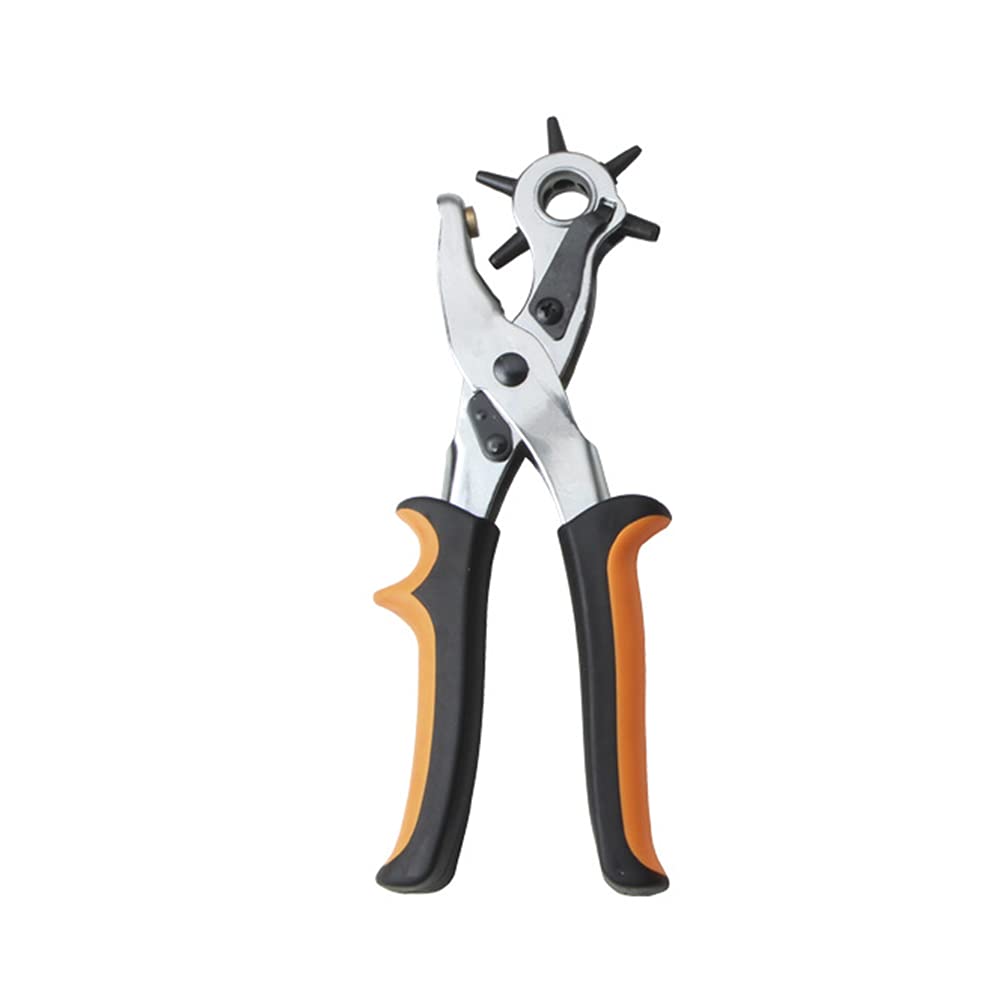 SHANG-JUN Professional Leather Punch Pliers Set - Heavy Duty Revolving Hole Punch Tool for Belts, Saddles, Watch Bands, Shoes & Leather Crafting | Perfect for DIY Leatherwork, Watch Repair & Shoe Making Projects