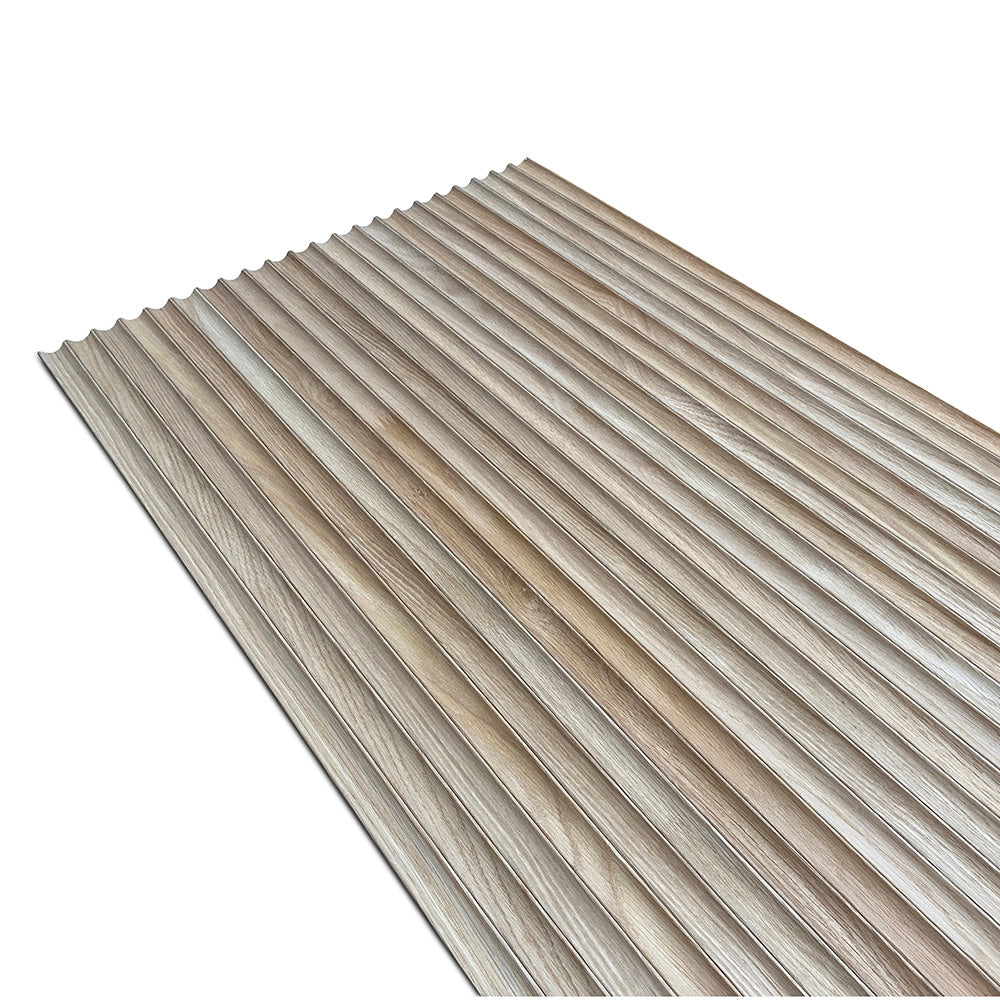 Flexible Wooden Slat Wall Panel - Natural Oak Veneer - 2700mm x 600mm Wave Design - Modern Acoustic Room Divider for Home & Office Decor