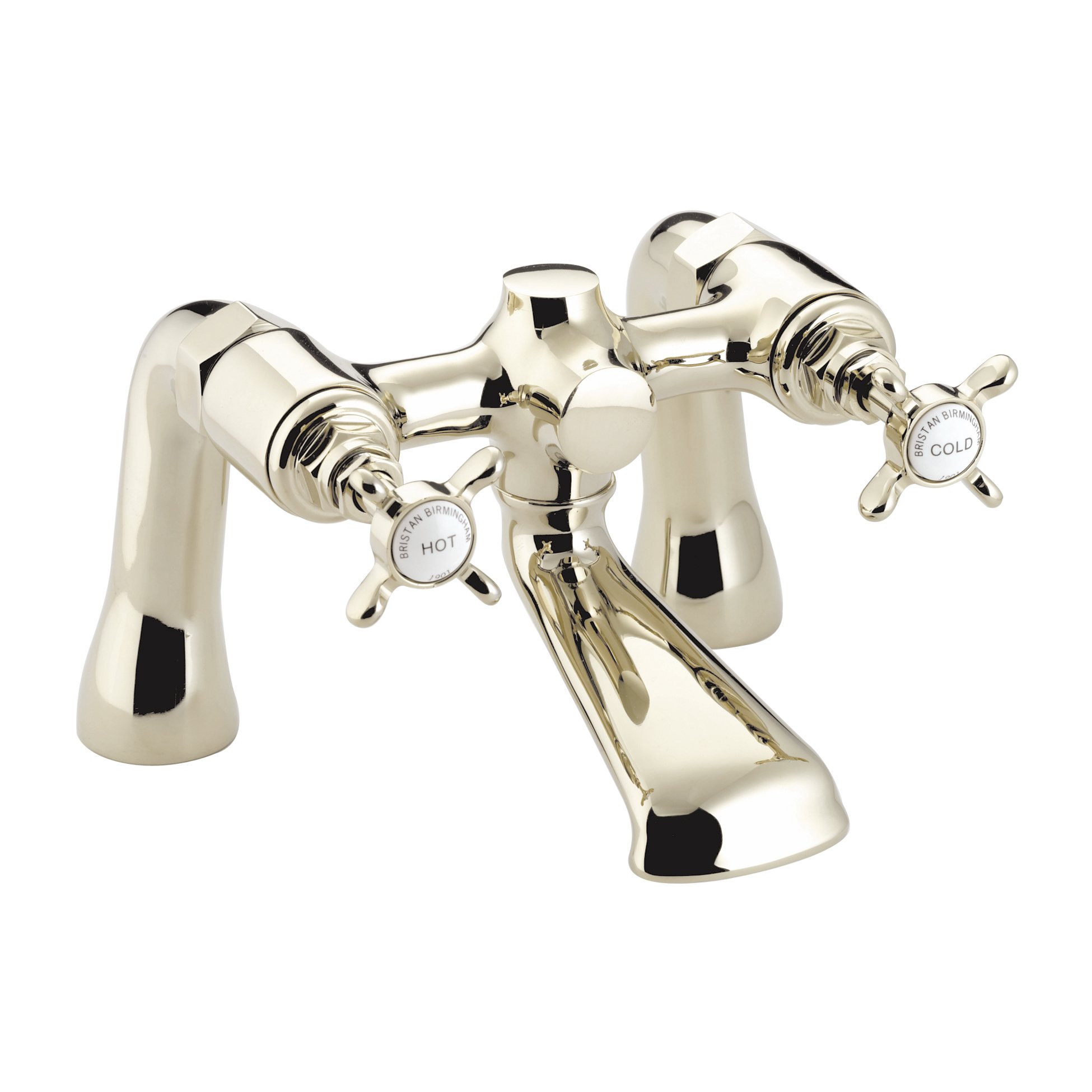 Bristan N BF G CD 1901 Gold Pillar Bath Filler Tap - Vintage Style Bathroom Faucet for Classic & Modern Homes | Perfect for Clawfoot Tubs, Freestanding Bathtubs & Luxury Bathrooms