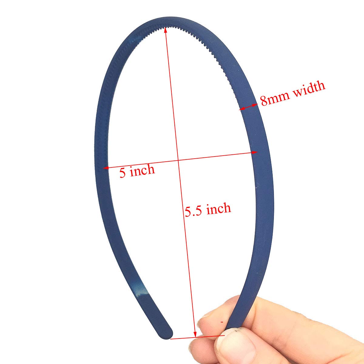 12pcs 8mm Thin Headbands for Women & Girls - Non-Slip Rubber Grip Hair Bands with Teeth - Soft Plastic Hair Accessories for Kids, Teens & Adults - Perfect for School, Sports, Work & Everyday Styling