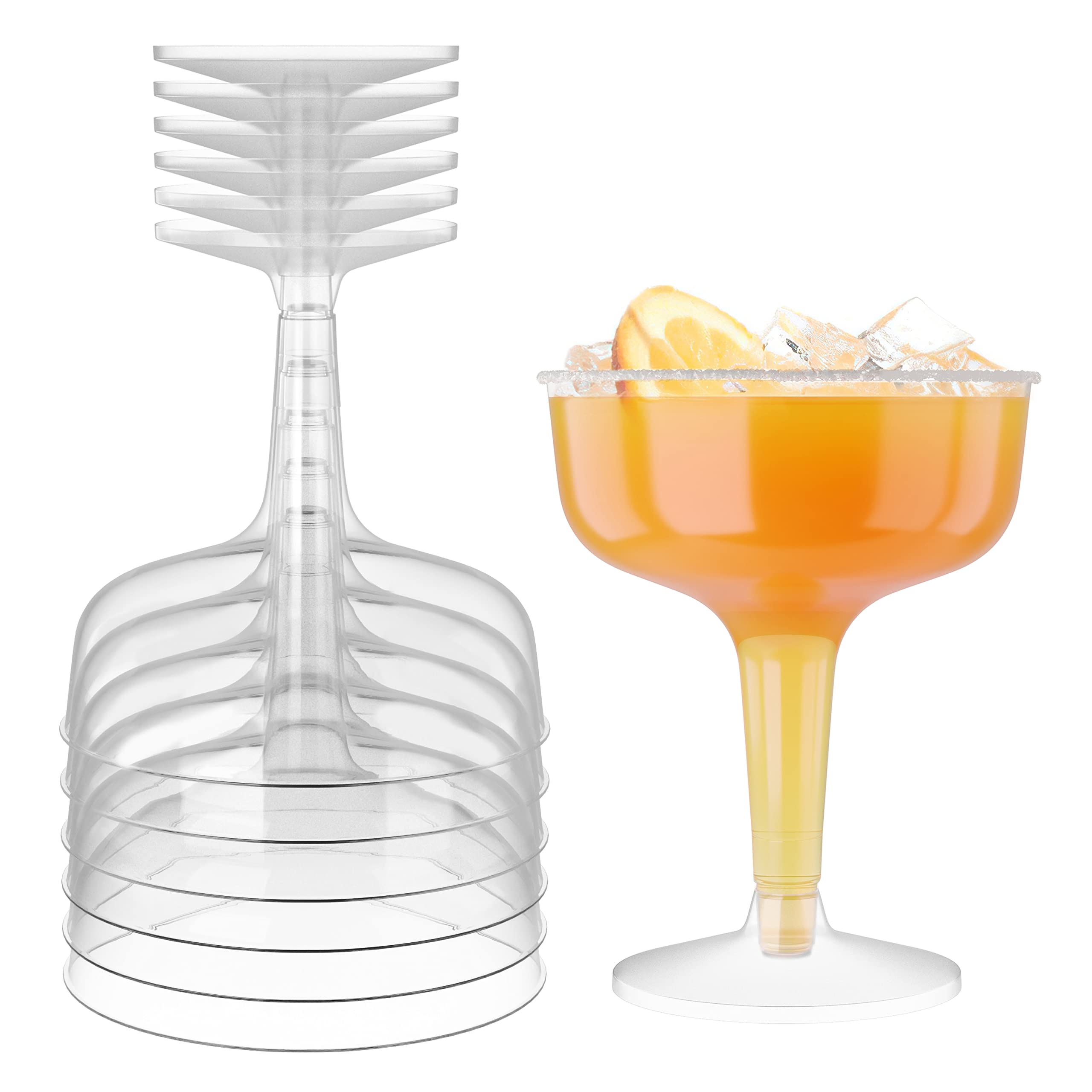 288-Pack 4oz Clear Plastic Champagne Coupe Glasses with Stem | Disposable Crystal Cups for Weddings, Birthdays, Parties & Events | Elegant Drinkware for Toasts, Celebrations & Cocktail Receptions