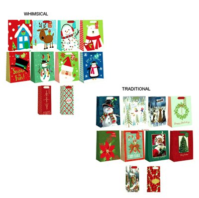 Valvue Christmas Gift Bags 10-Pack - Premium Holiday Party Favor Bags for Xmas Presents, Stocking Stuffers & Secret Santa Gifts