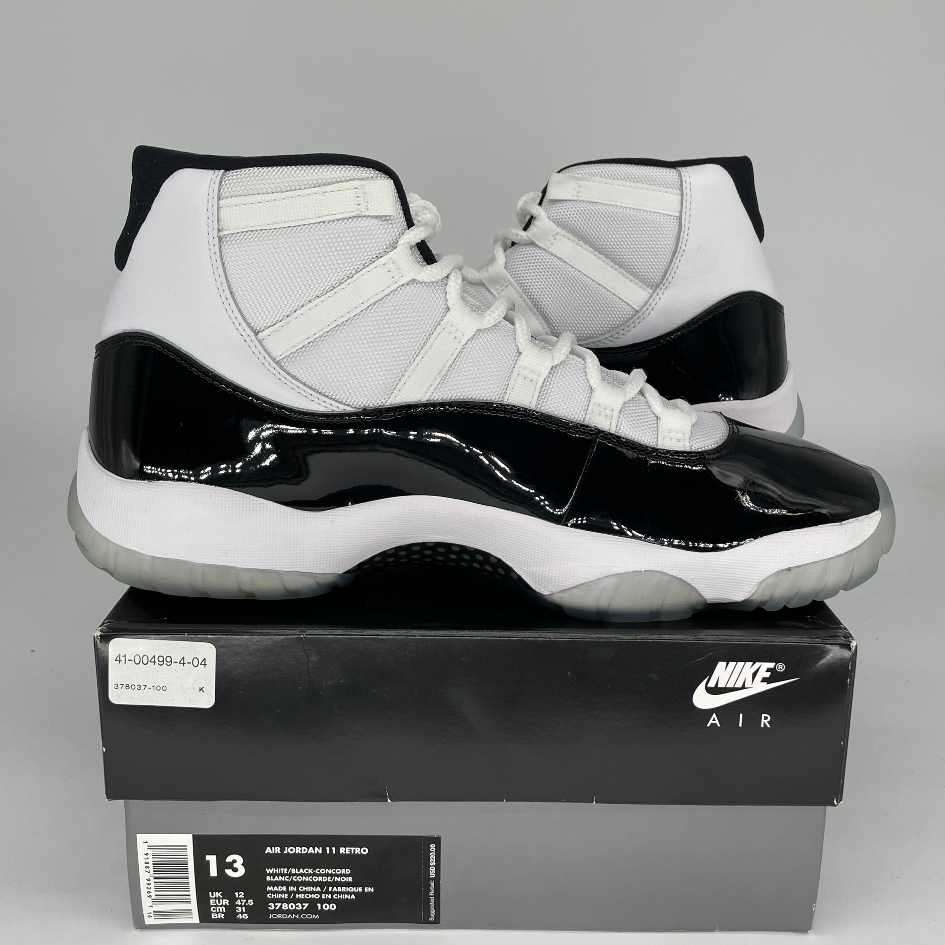 Original Air Jordan 11 Retro 'Concord' Basketball Shoes - Size 13 (378037-100) | Men's Sneakers for Basketball & Casual Wear