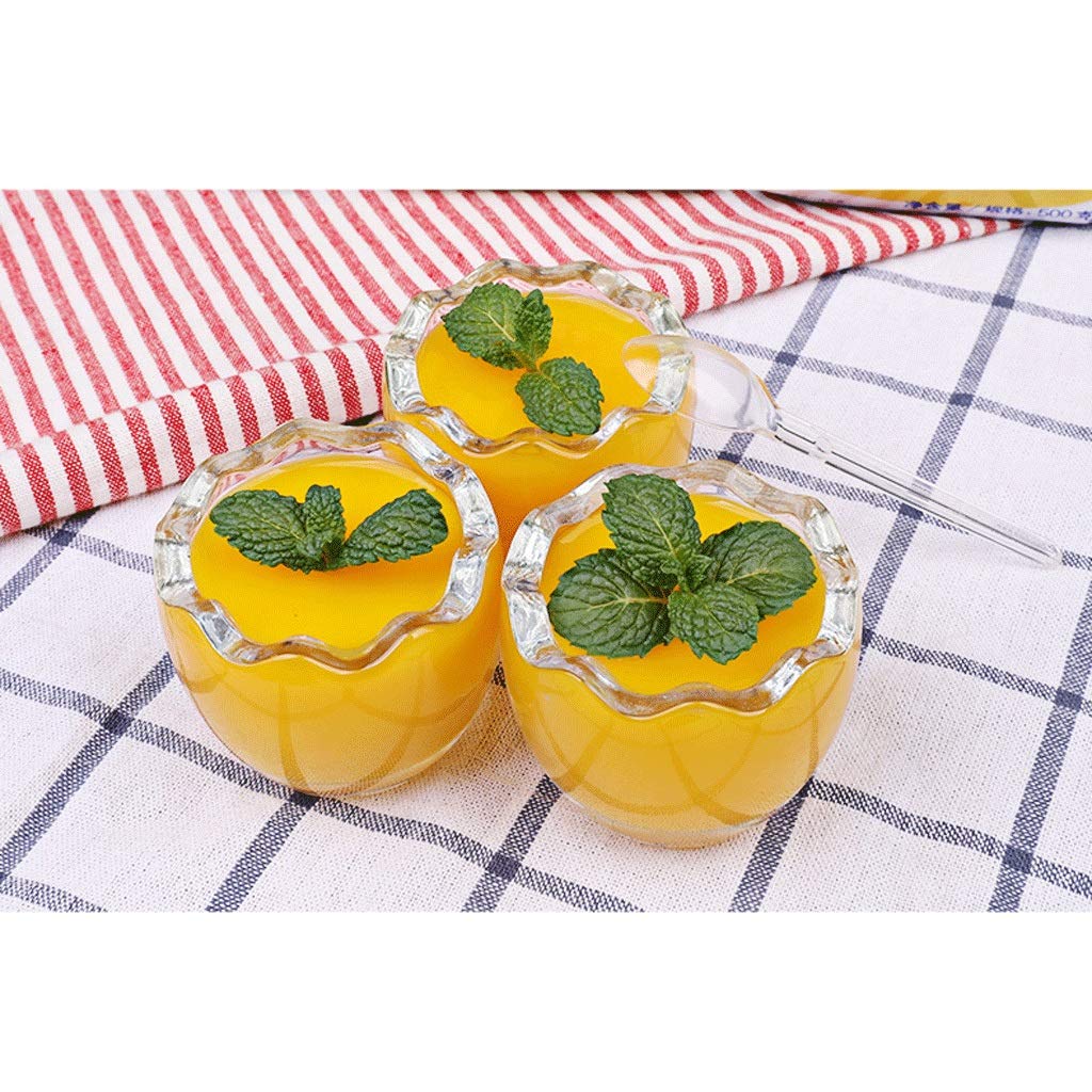 WENMENG2021 2oz Mini Glass Dessert Cups with Lids - Ice Cube Trays, Eggshell Pudding Bottles, DIY Yogurt & Mousse Containers, Baking Molds for Ice Cream, Desserts & Party Snacks (Set A2)