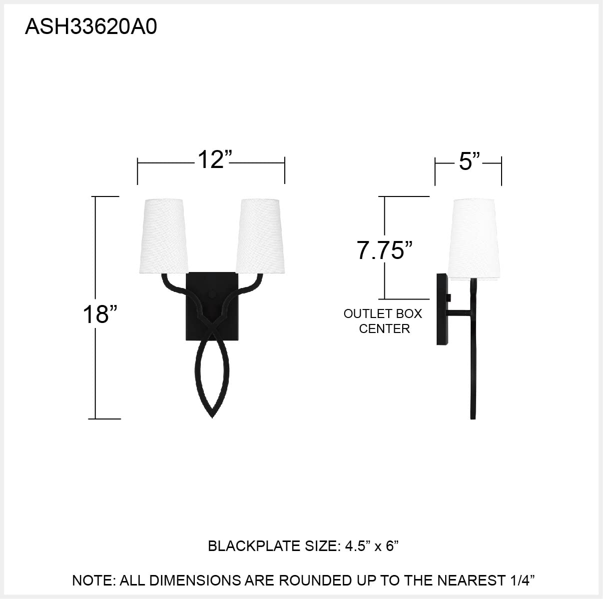 Quoizel O'Hare 2-Light Matte Black Wall Sconce - Modern Indoor Lighting Fixture for Bedroom, Living Room & Hallway Decor