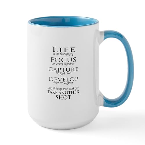 White/Blue Inside - Life Is Like Photography Mugs