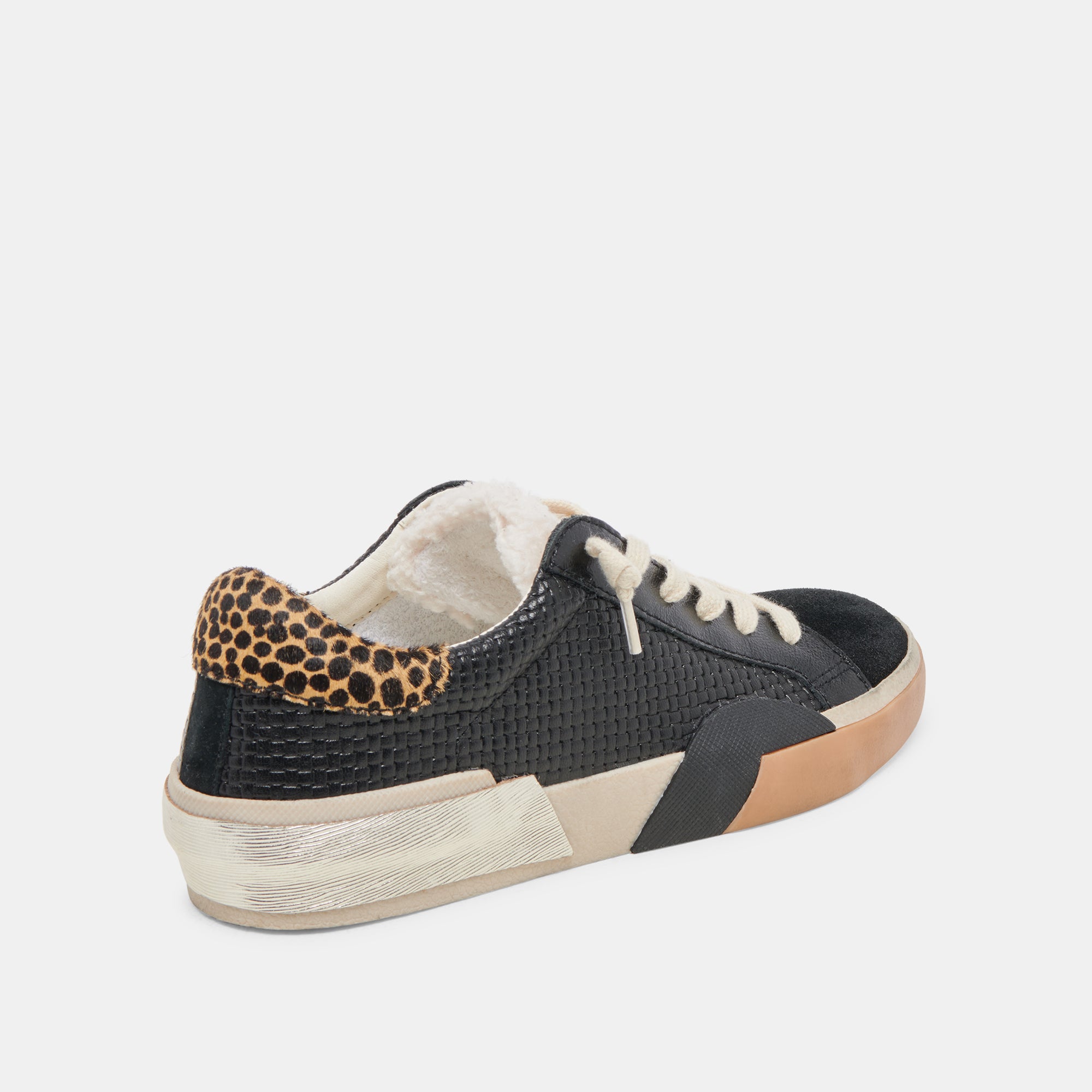 ZINA Plush Sneakers for Women - Black & Multi Woven Comfortable Casual Shoes | Perfect for Walking, Gym, and Everyday Wear