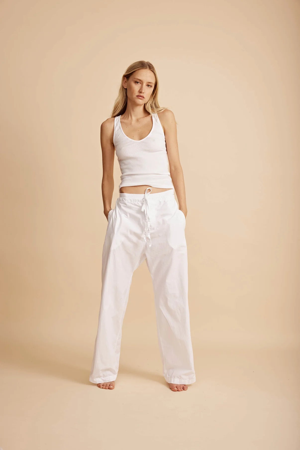 Claire Women's Deep V-Neck Ribbed Tank Top - White | Casual Summer Tops for Women | Perfect for Beach, Yoga & Everyday Wear