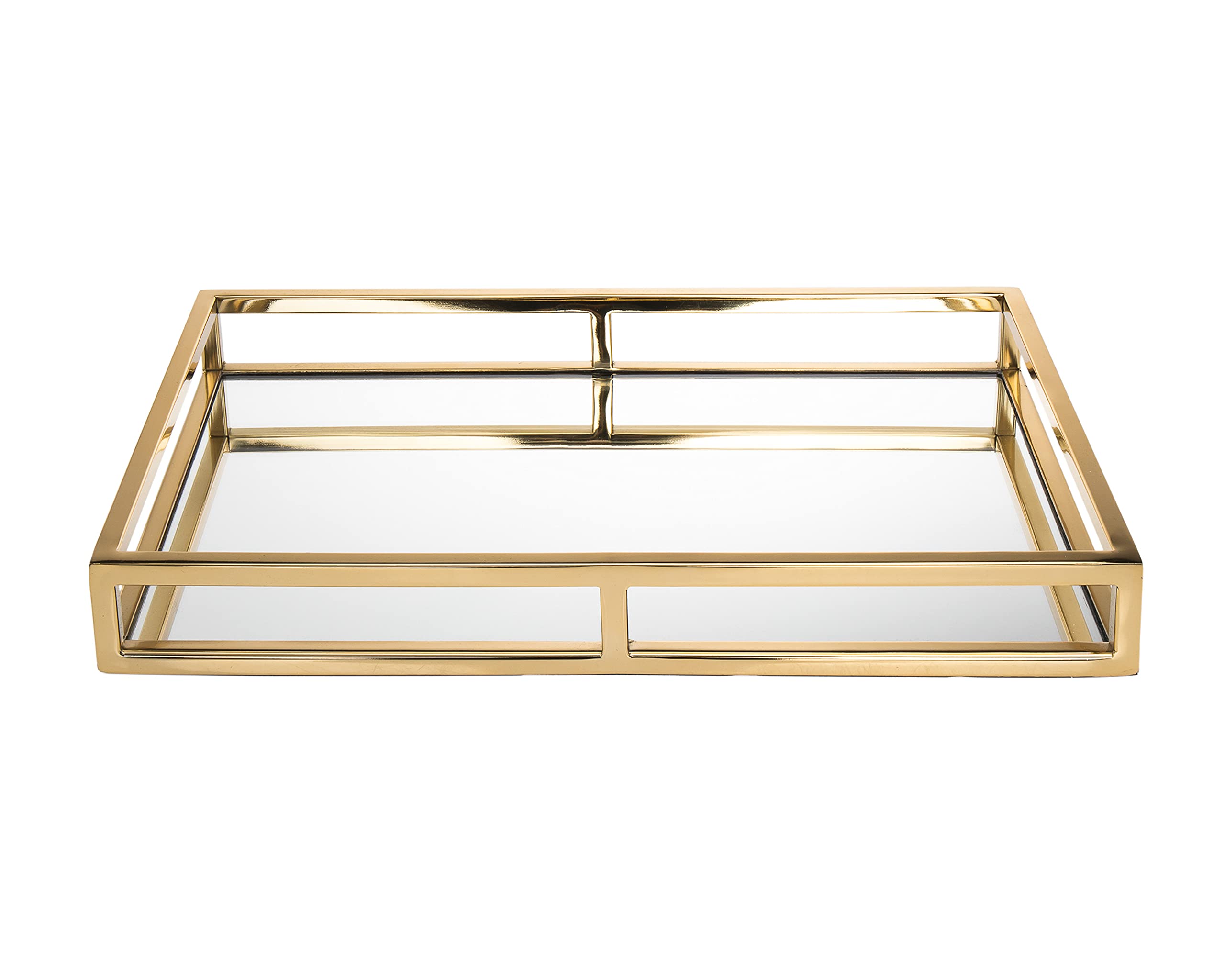 Godinger Decorative Tray - Gold Vanity Perfume Tray for Jewelry & Makeup Organization, Rectangle Home Decor Tray (16