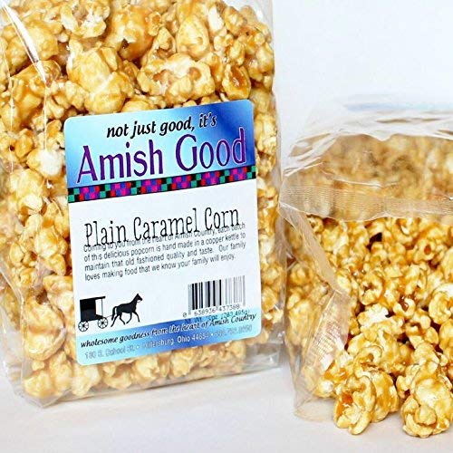 Premium Amish Caramel Popcorn with Real Butter & Coconut Oil - 2 Pack (20 oz Total) - Perfect for Movie Nights, Parties & Gifts