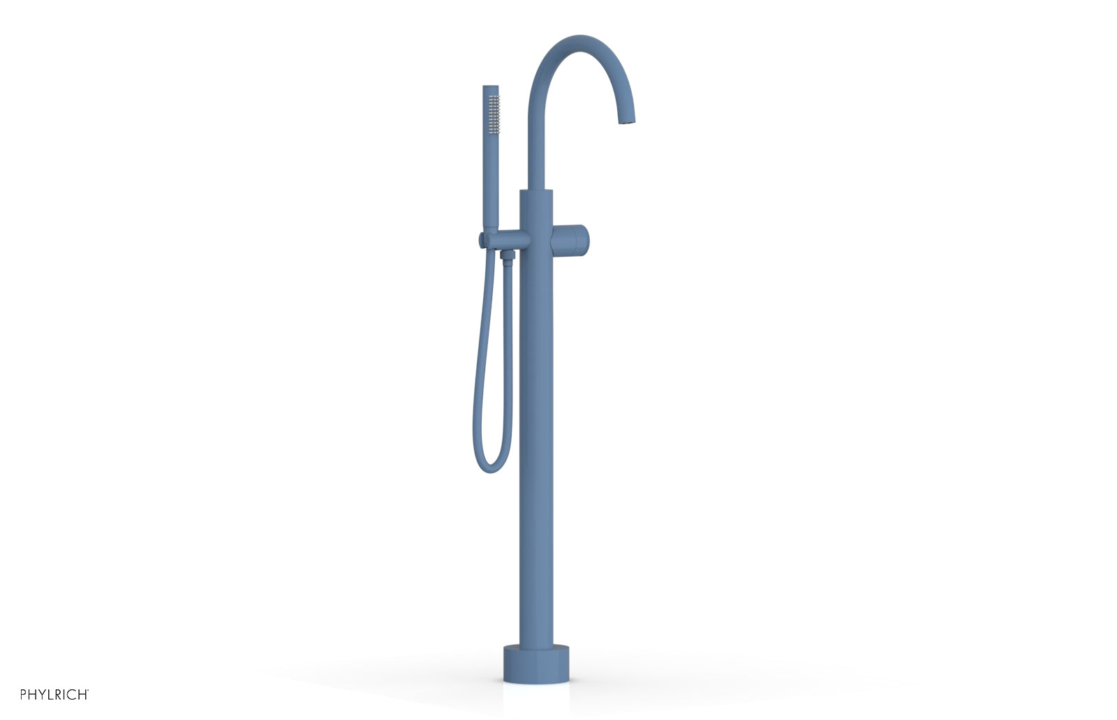BASIC II Tall Floor Mount Tub Filler with Knurled Handle & Hand Shower - Model 230 44 01 - Perfect for Modern Bathroom Renovations and Spa-Like Showers