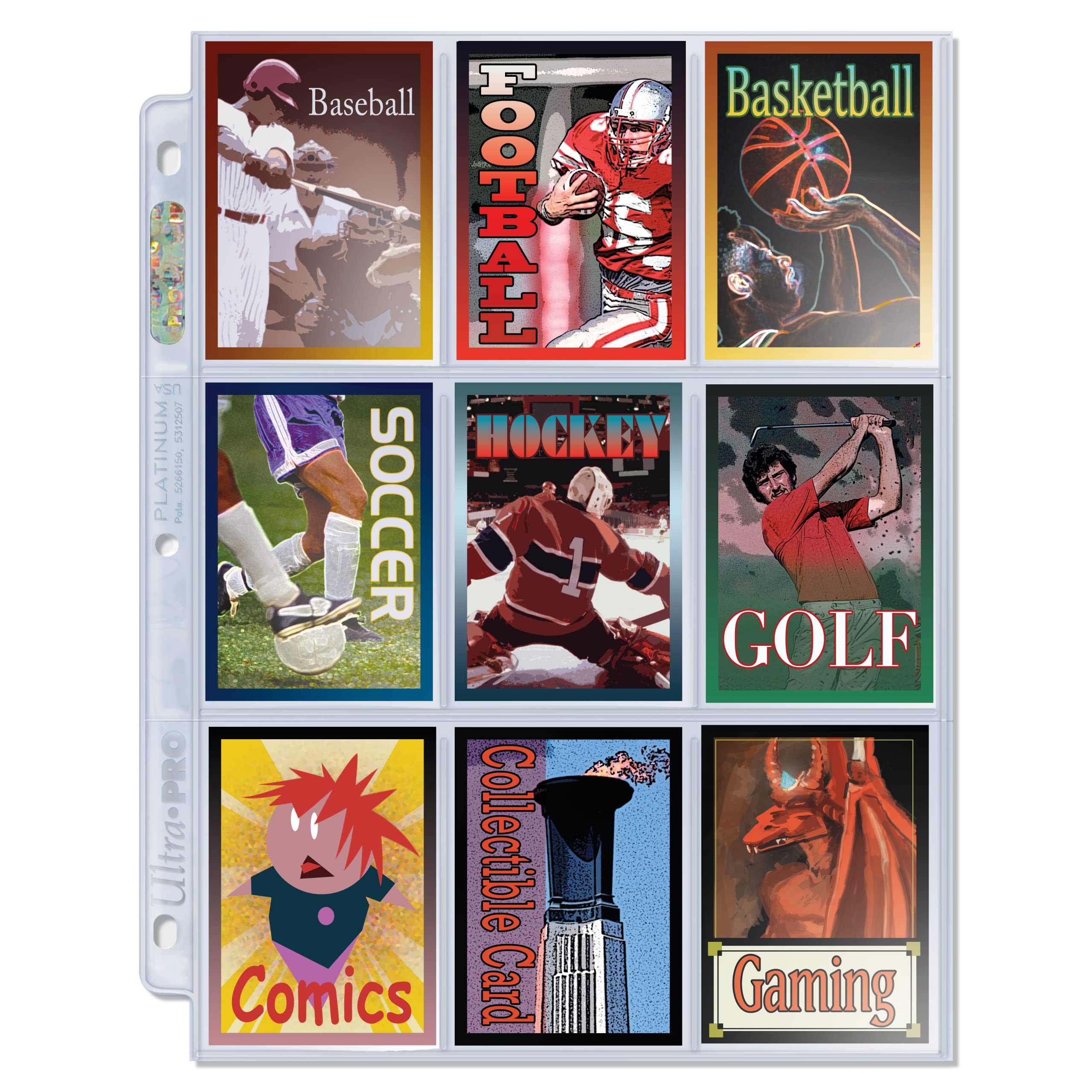 Ultra PRO 100ct Card Sleeves & 9 Pocket Platinum Trading Card Binder Sheets - Premium Protection for Sports Cards, Collectible Trading Cards & Valuable Gaming Cards - Fits Standard Size Cards - Perfect for Card Collectors, TCG Players & Sports Memorabilia Enthusiasts