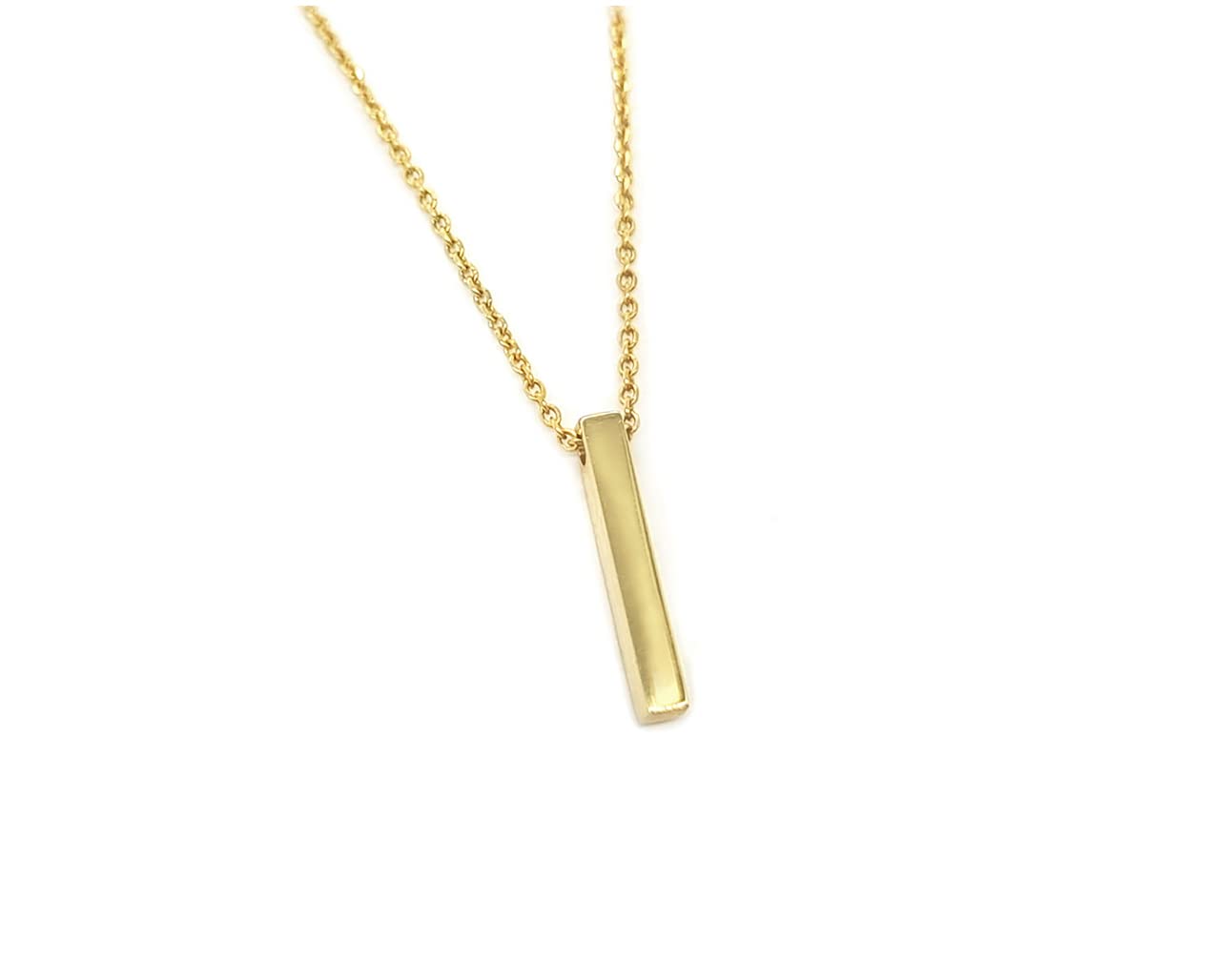 Elegant 14K Gold Bar Necklace - Square Bar Pendant, Rose Gold Tiny Bar Necklace for Women, Trendy Minimalist Jewelry Gift for Her | Perfect for Everyday Wear, Date Nights & Special Occasions