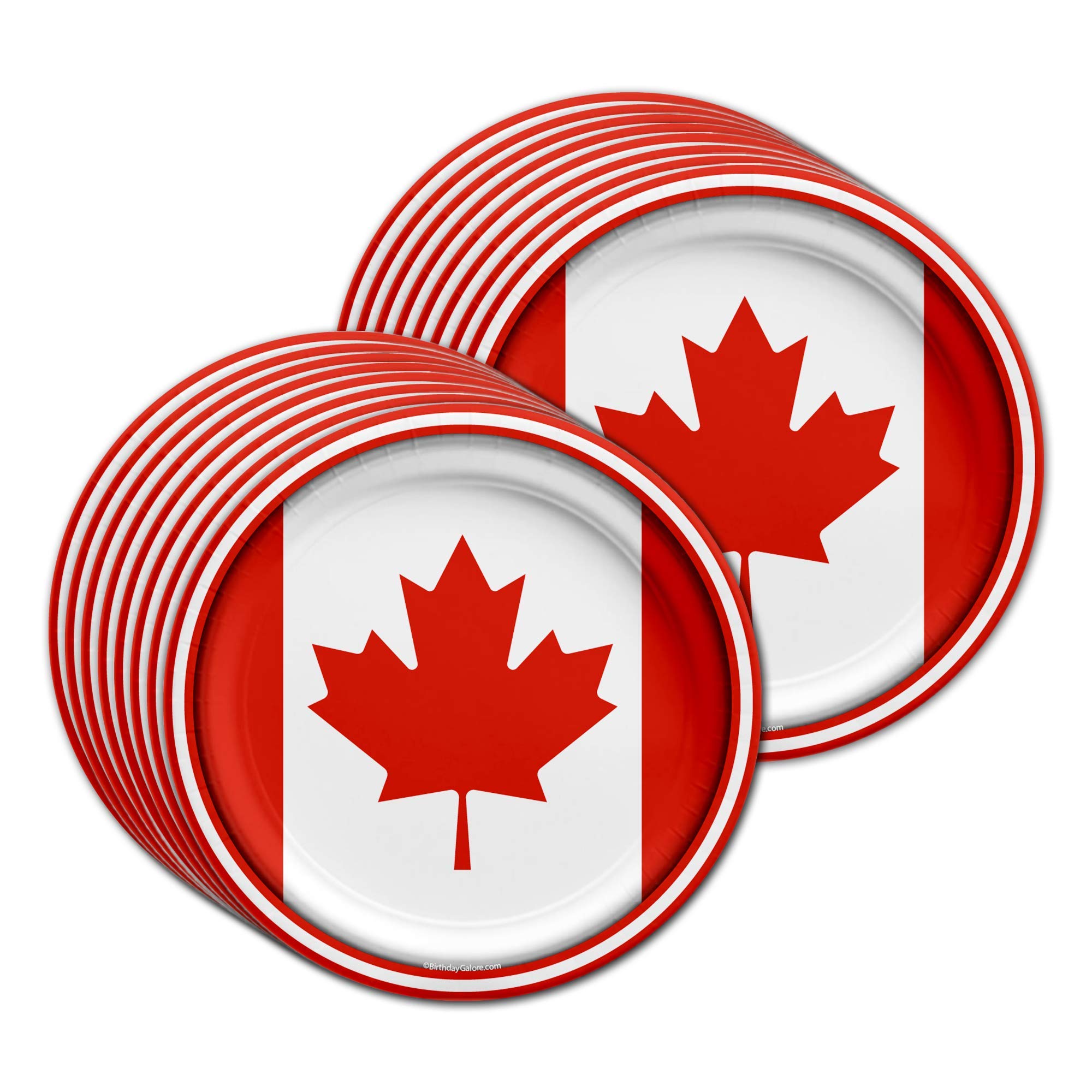 Canada Flag Themed Party Supplies Set - 16-Piece Tableware Kit with Plates, Napkins & Cups for Canada Day, Birthday & Patriotic Celebrations