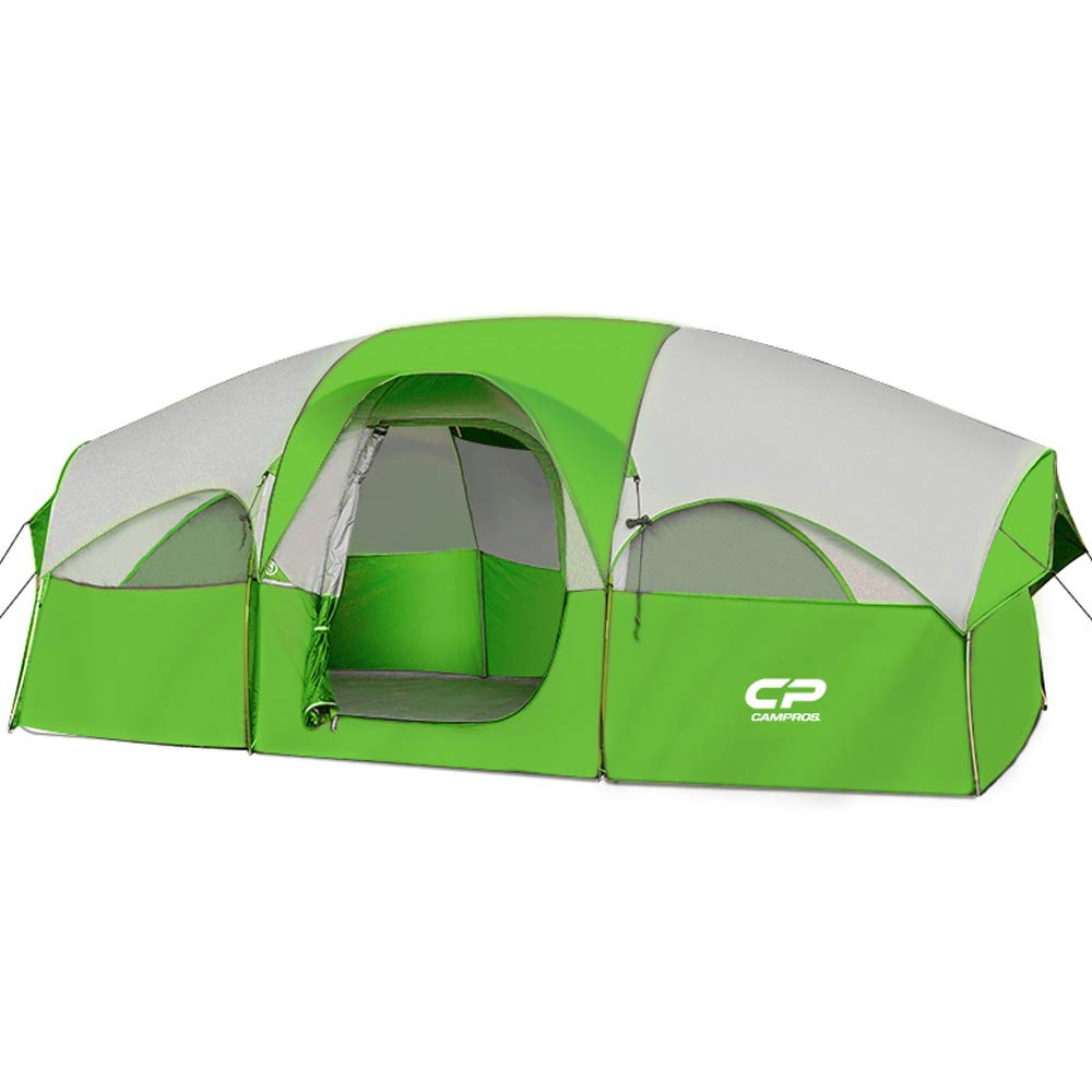 CP Tent 8-Person Waterproof Camping Tent - Family Dome Tent with 5 Mesh Windows & Room Divider - Lightweight Portable Outdoor Tent with Carry Bag for Camping, Hiking, and Backpacking Adventures
