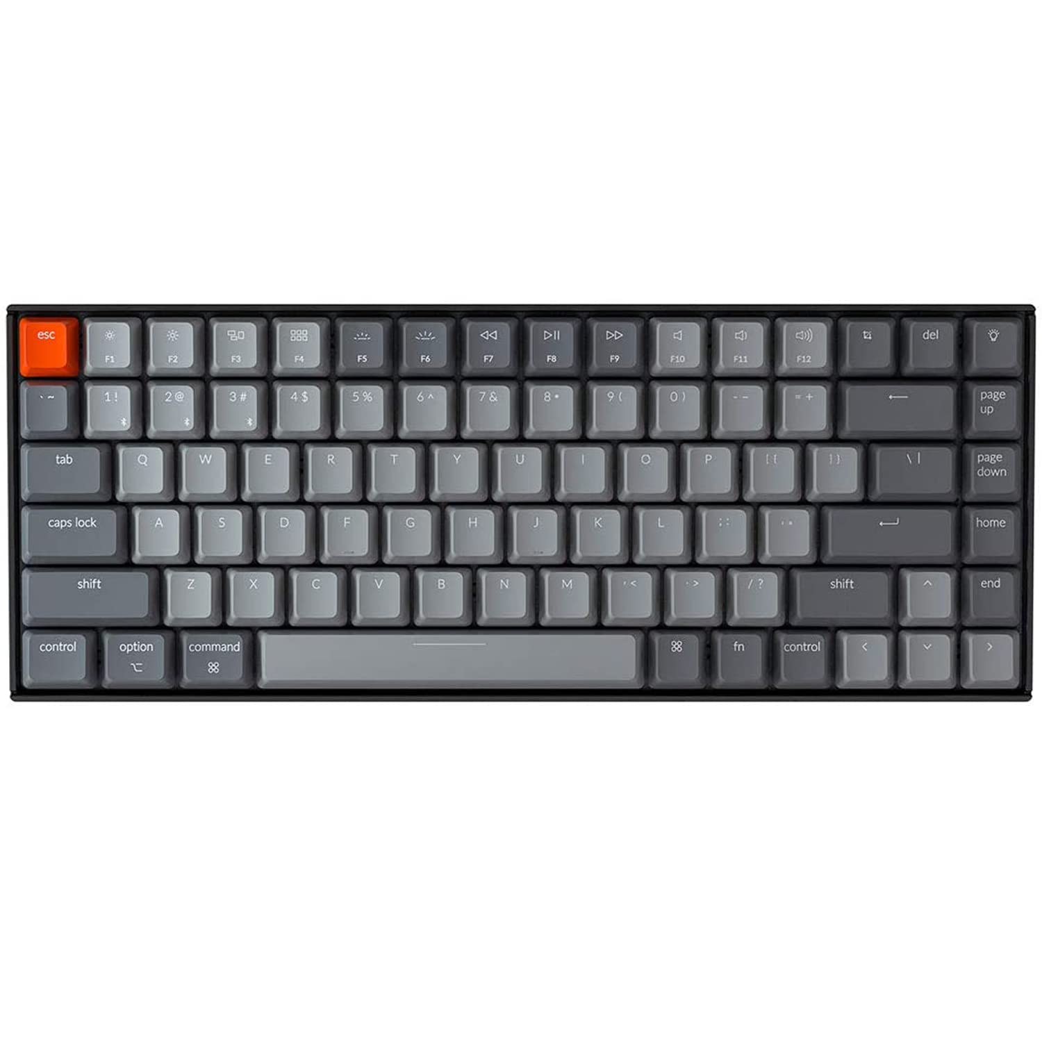 Keychron K2 Version 2 Wireless Mechanical Gaming Keyboard - 75% Compact 84 Keys with RGB Backlit, Bluetooth/Wired Dual Mode, Gateron G Pro Red Switches, N-Key Rollover for Mac & Windows - Perfect for Office Work, Gaming & Programming