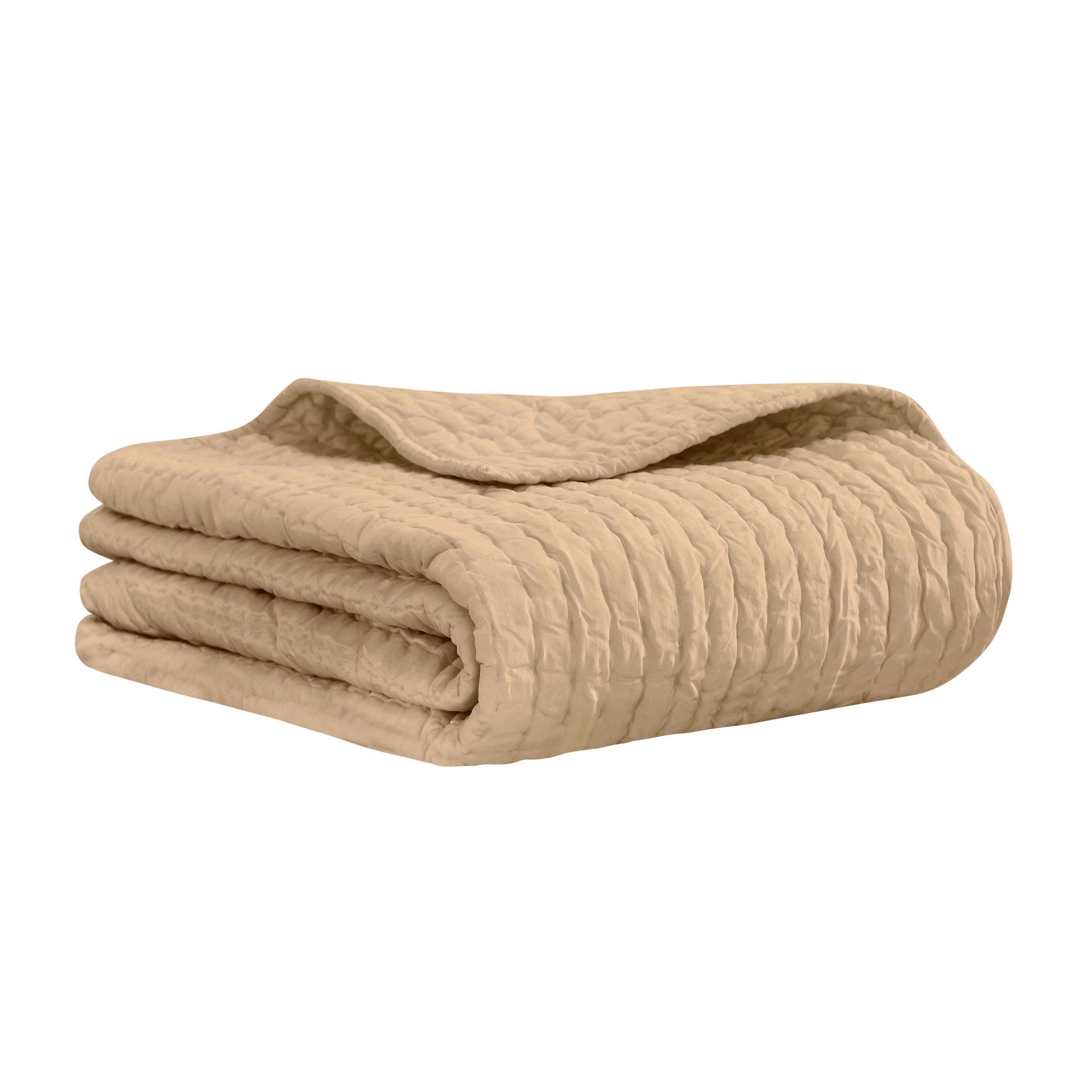 Bella 100% Silk Pick Stitch Medium Weight Quilt and Sham Set - Luxury Bedding for Master Bedroom & Guest Room - Perfect for All Seasons Comfort
