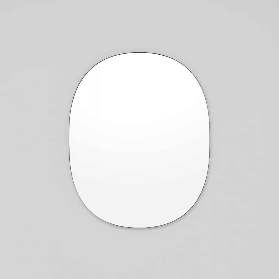 Miller Oval Mirror - Black, 60x75cm - Modern Wall Decor for Living Room, Bedroom & Entryway