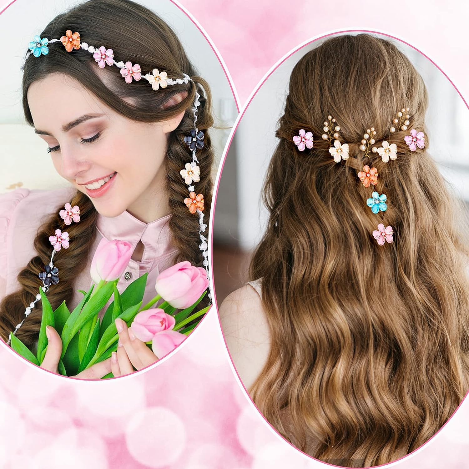 Elegant Crystal French Barrette Hair Clips for Women & Girls - 10-Pack Multicolor Hair Accessories | Perfect for Weddings, Parties & Everyday Styling