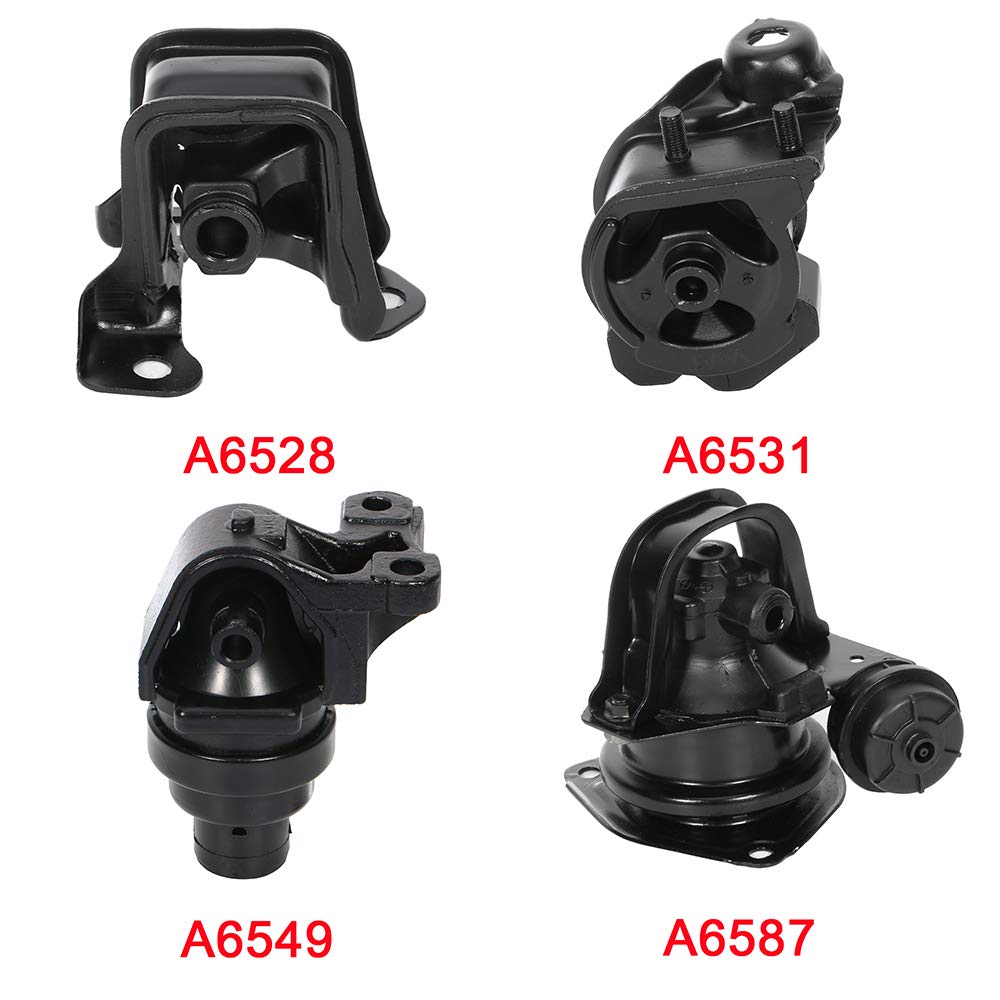 LSAILON 4-Piece Engine Mount & Transmission Mount Kit - Compatible with 1994-1997 Honda Accord (A6528 A6549 A6587 A6531) | Smooth Ride & Vibration Reduction for Daily Commuting & Performance Driving