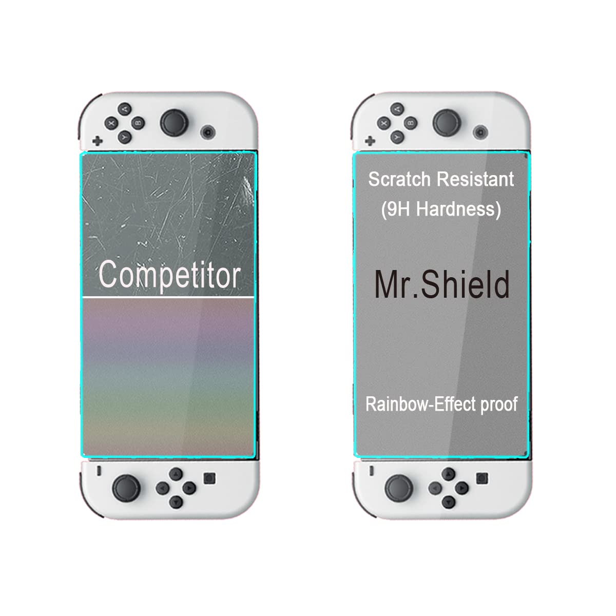 Mr.Shield Tempered Glass Screen Protector for Nintendo Switch OLED - 9H Hardness, Anti-Scratch, Bubble-Free (3-Pack) - Perfect for Gaming Protection and Travel Use