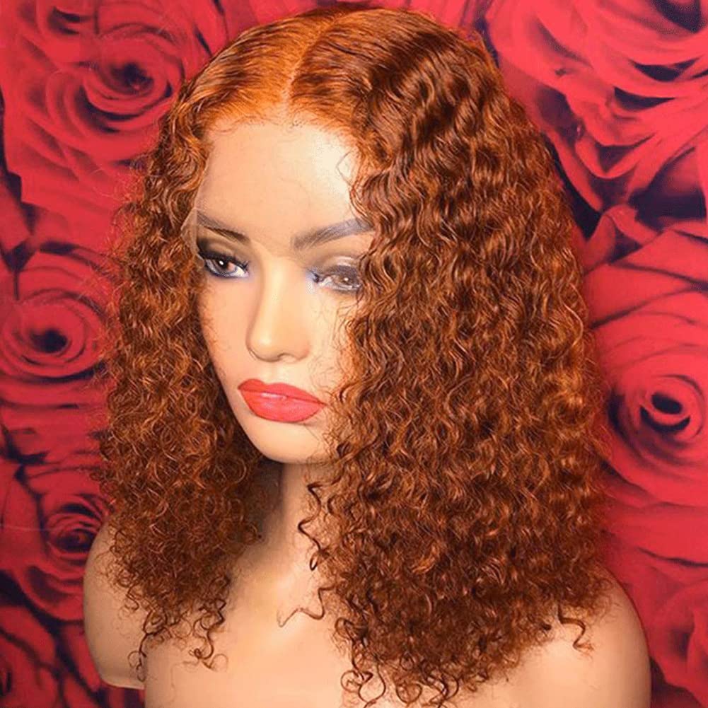 Brazilian Remy Human Hair Wigs - Deep Curly T Part Lace Front Wig with Baby Hair & HD Lace | Pre-Plucked 130% Density Bob Wig 10