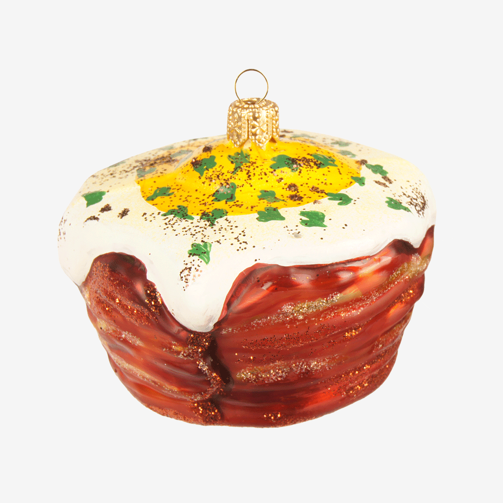 Egg Bacon Muffin Ornament - Cute Breakfast-Themed Christmas Tree Decor for Kitchen & Dining Room