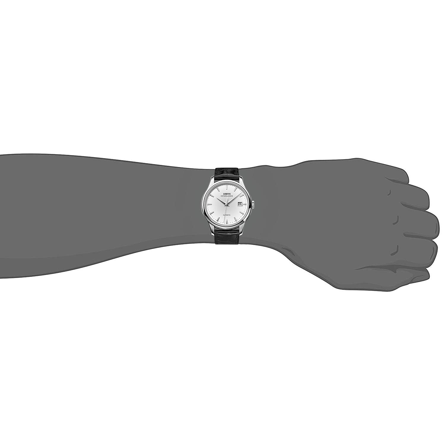 Premium LOBINNI Men's Automatic Mechanical Watch - Stainless Steel Case, Date Display, Analog Dial - Stylish Casual & Dress Wristwatch for Business, Office & Everyday Wear