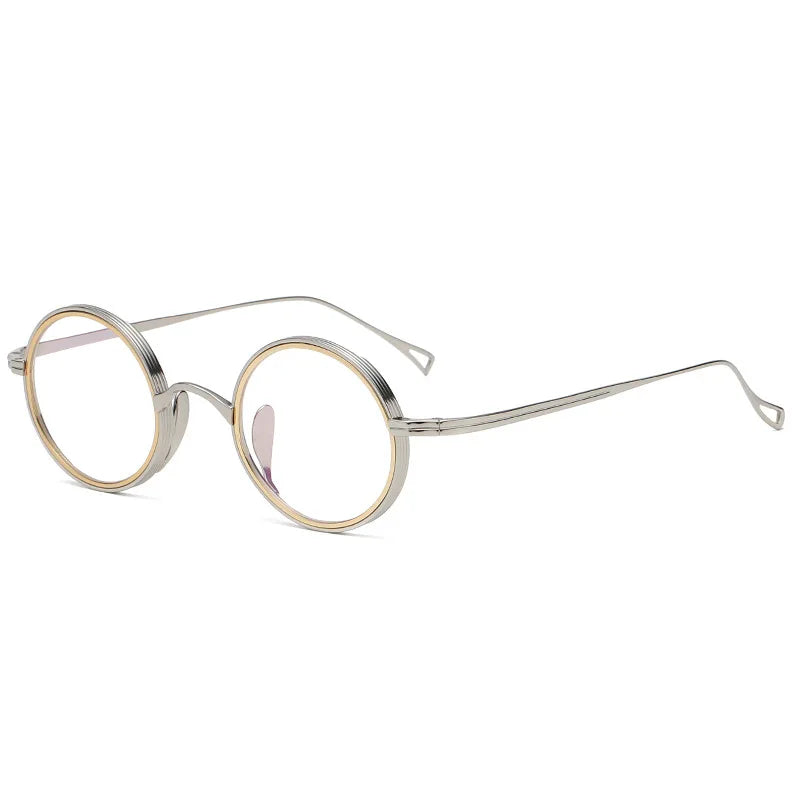 Stylish Aimee Unisex Full Rim Round Titanium Acetate Eyeglasses Frame 112122 - Lightweight & Durable for Work, Reading & Everyday Wear