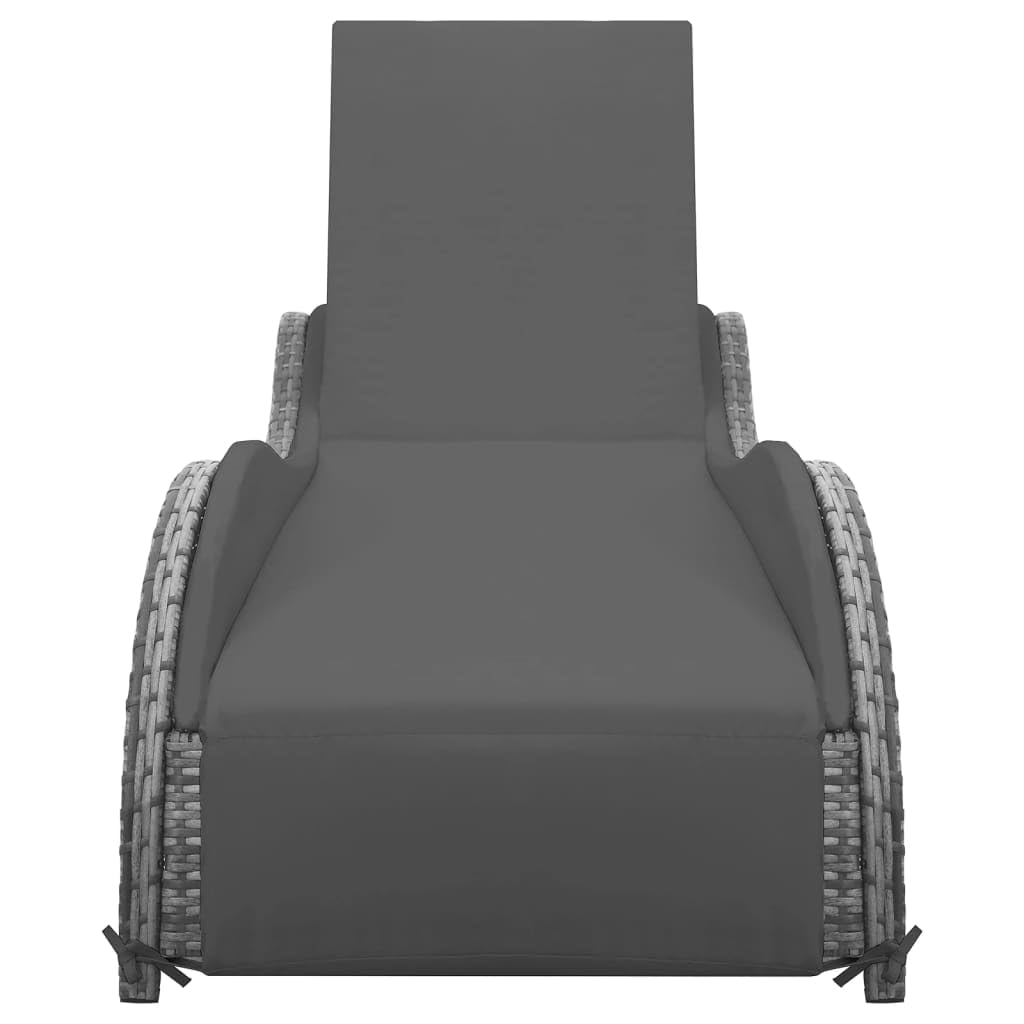 Premium Sun Lounger with Cushion - Durable Poly Rattan in Anthracite (21.7g) - Perfect for Poolside, Beach, Patio & Outdoor Relaxation