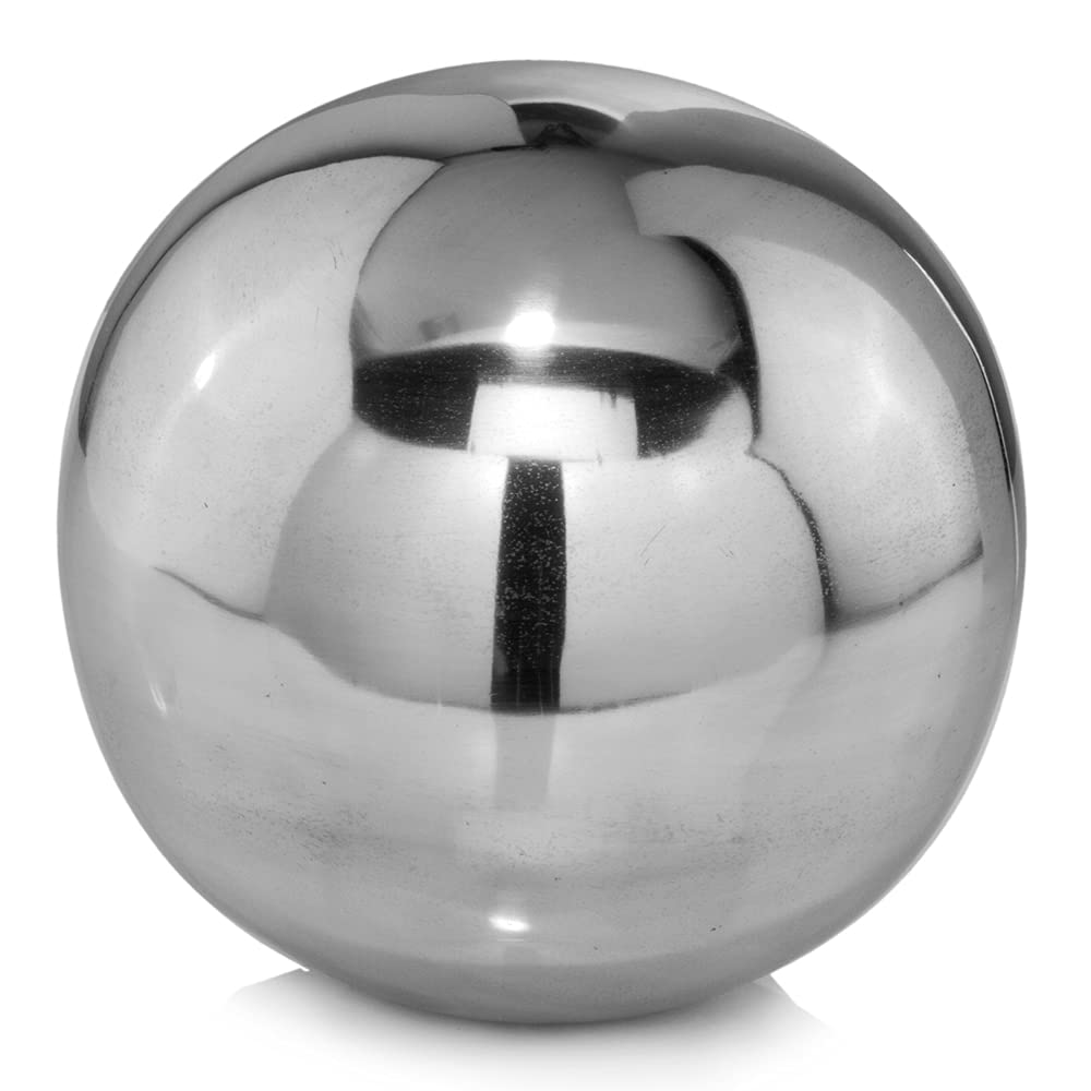 Modern Silver Aluminum Decorative Balls - 4-inch Polished Spheres for Table Centerpieces, Wall Decor, Home & Office Accents | Perfect for Bowl Fillers, Wedding Decor, and Modern Interior Design