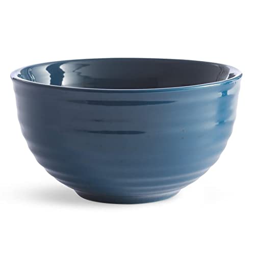 16-Piece Ocean Blue Dinnerware Set - Stoneware Plates & Bowls, Dishwasher & Microwave Safe for Casual Dining, Perfect for Everyday Meals & Family Gatherings