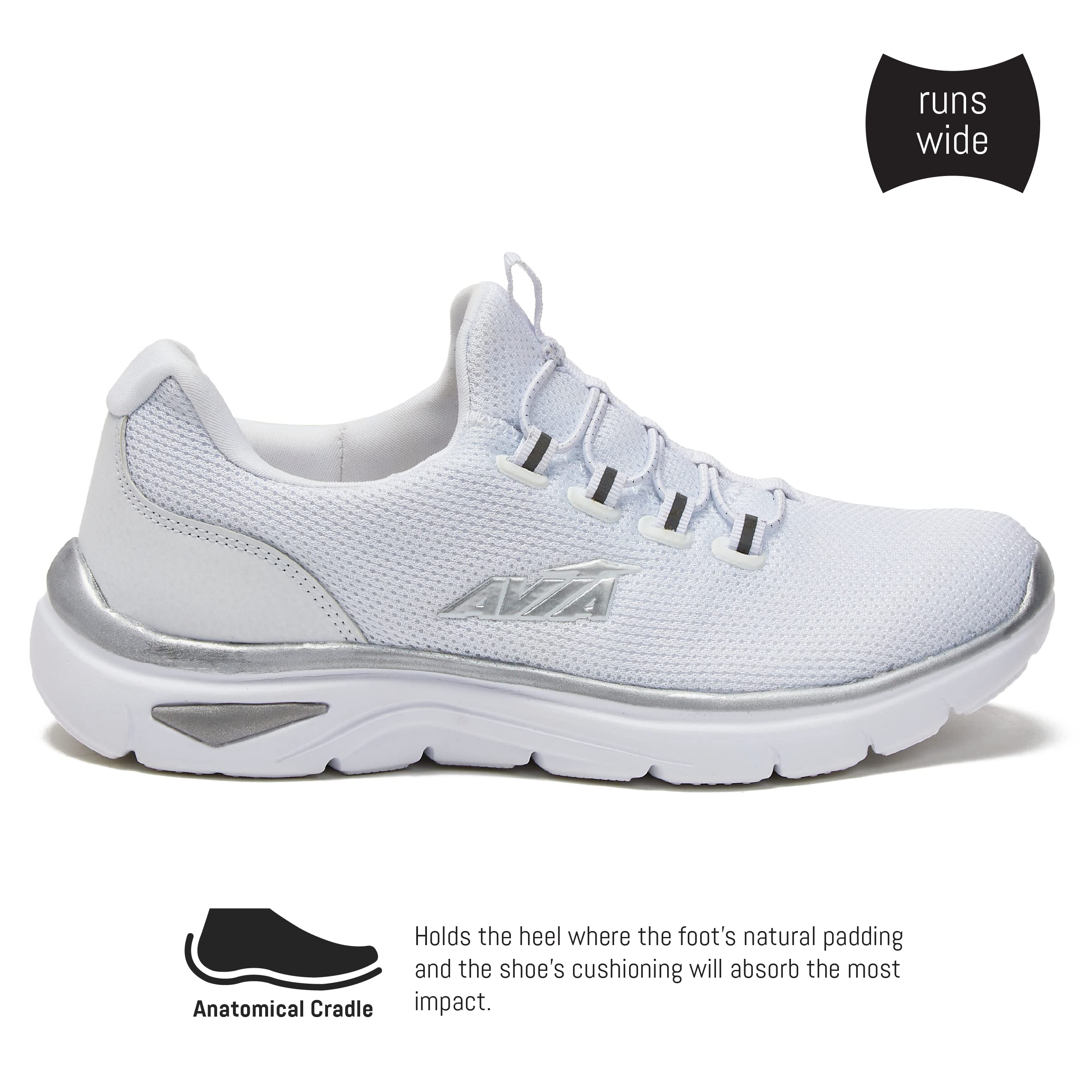 Avia Junction Women's Slip-On Sneakers - Comfortable & Breathable Memory Foam Shoes for Women | Casual Walking, Travel & Everyday Wear