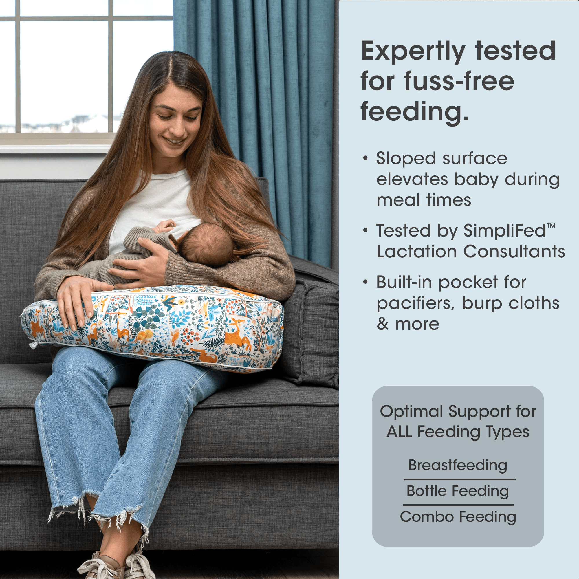 Boppy Uplift™ Nursing Pillow - Comfortable Breastfeeding Support for New Moms - Perfect for Nursing, Bottle Feeding & Tummy Time