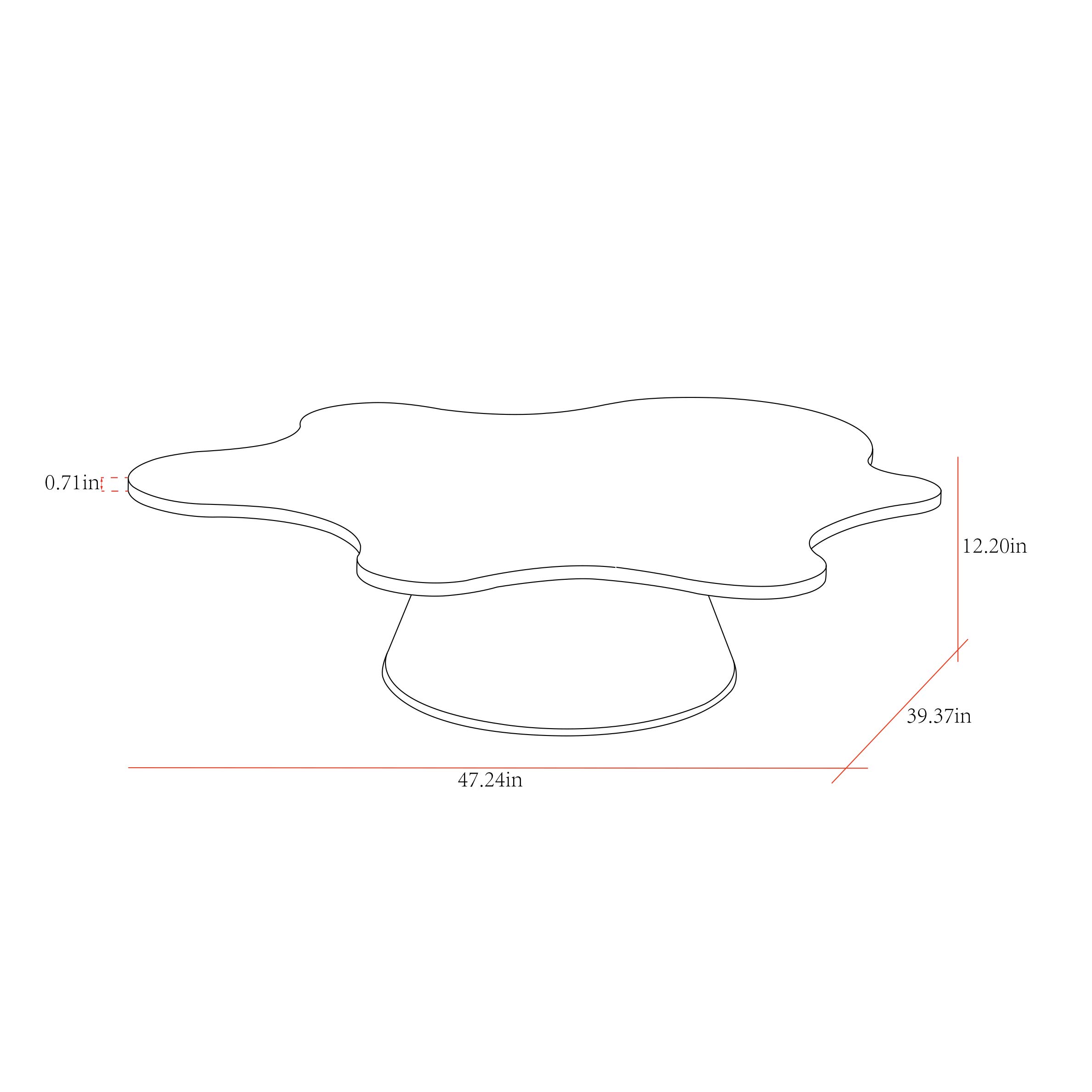 Pasargad Home Simona Real Marble Top Coffee Table - 47.2