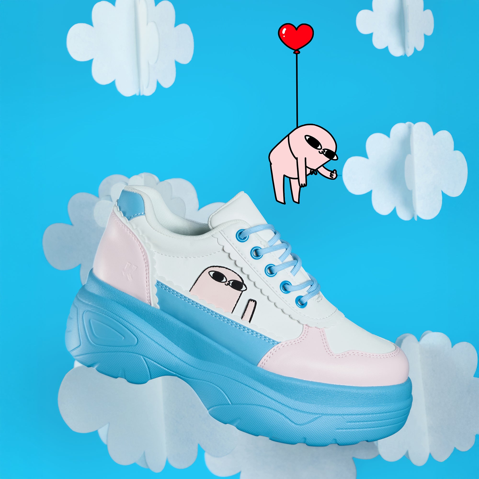 Bean Says Hi Chunky Sneakers - Blue | Stylish Comfort for Casual Wear & Street Fashion