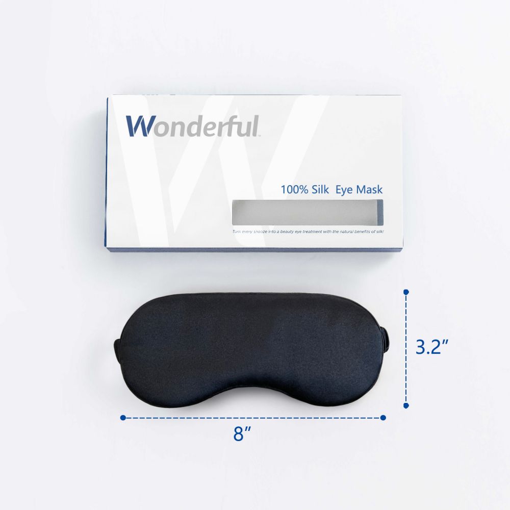 22 Momme Mulberry Silk Sleep Mask with Adjustable Elastic Strap - Soft Eye Cover for Travel, Meditation & Nighttime Relaxation