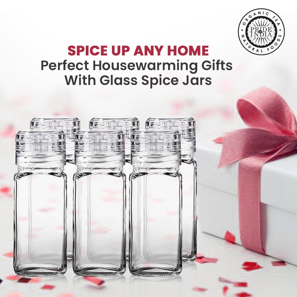 Premium Clear Square Glass Spice Jar with Adjustable Grinder Cap - 4oz BPA-Free Refillable Container for Pepper, Salt, Herbs & Sugar | Food Grade, Dishwasher Safe | Perfect for Kitchen, Pantry Organization & Gourmet Cooking | Handcrafted in USA